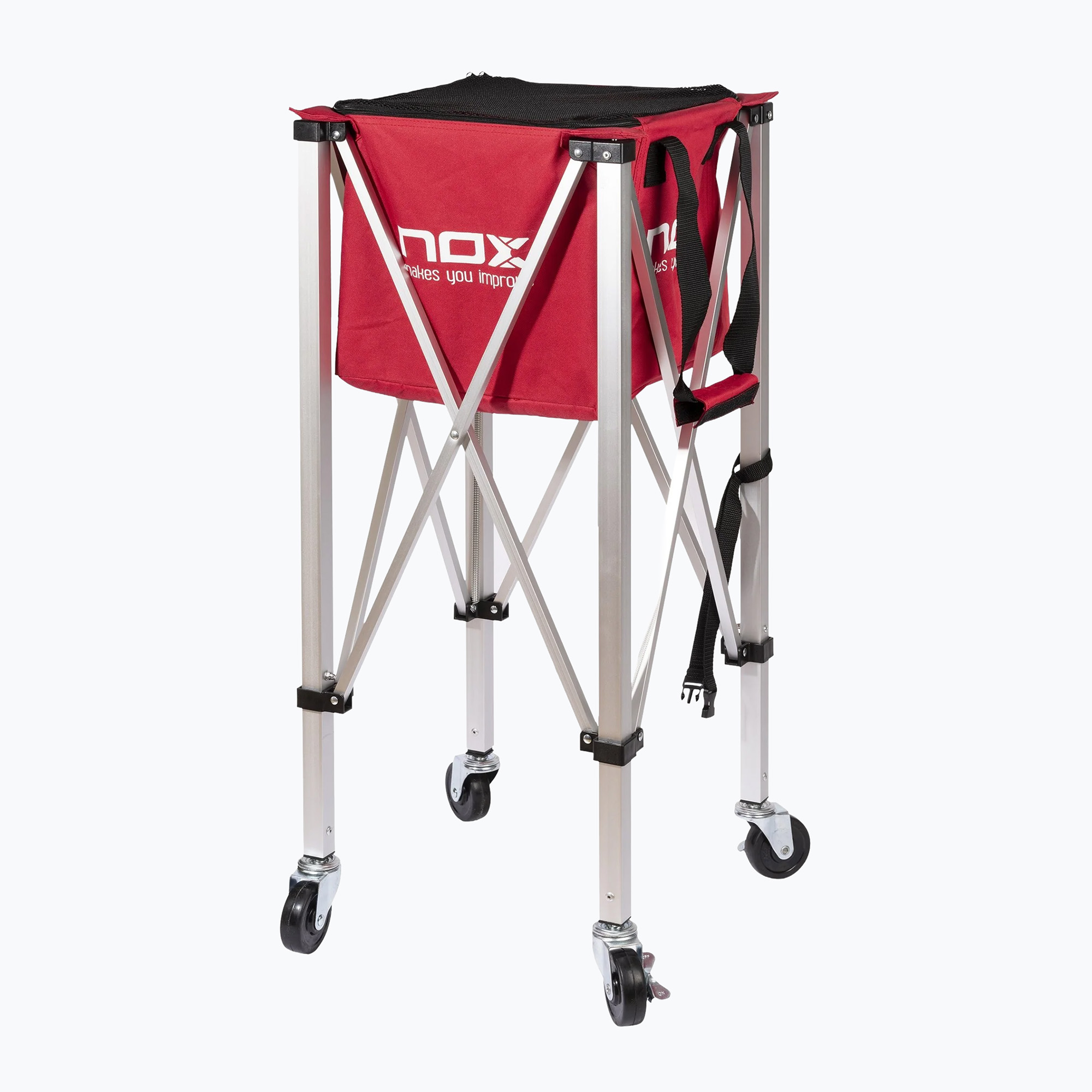 Košík na lopty Nox Foldable Balls Basket With Wheels Red