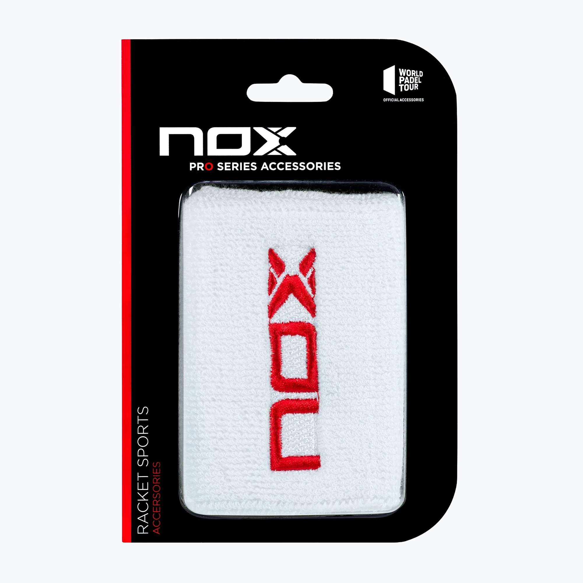 Хавлиени накитници NOX Wristband with Logo 2 szt. white/red