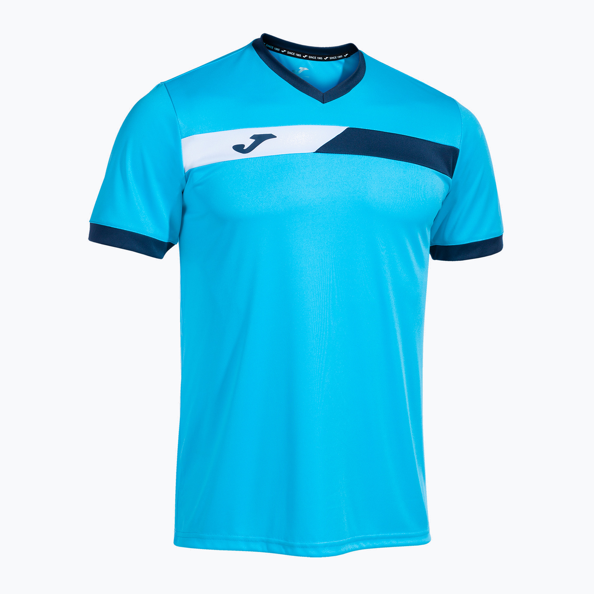 Férfi teniszpóló Joma Court fluor türkiz/tengerészkék (Court 103212)