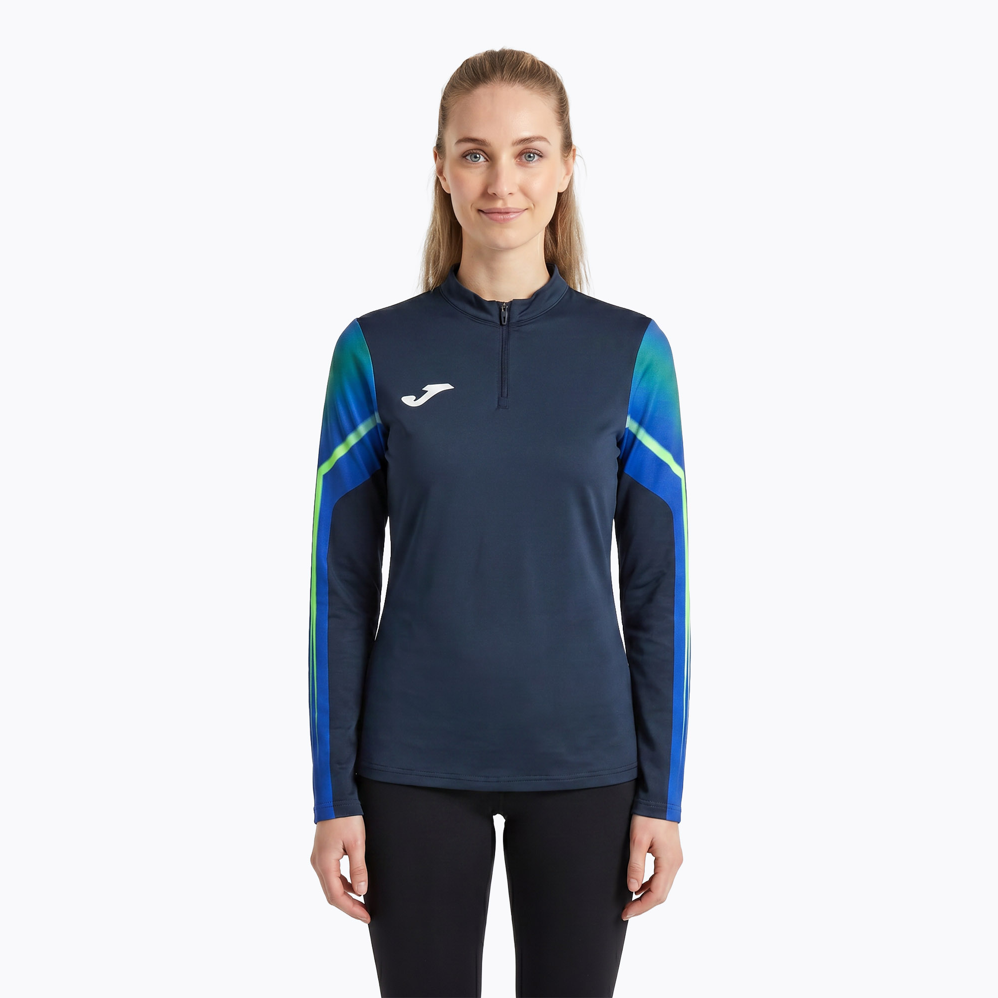 Bluză de alergare pentru femei  Joma Elite XI navy/fluor green