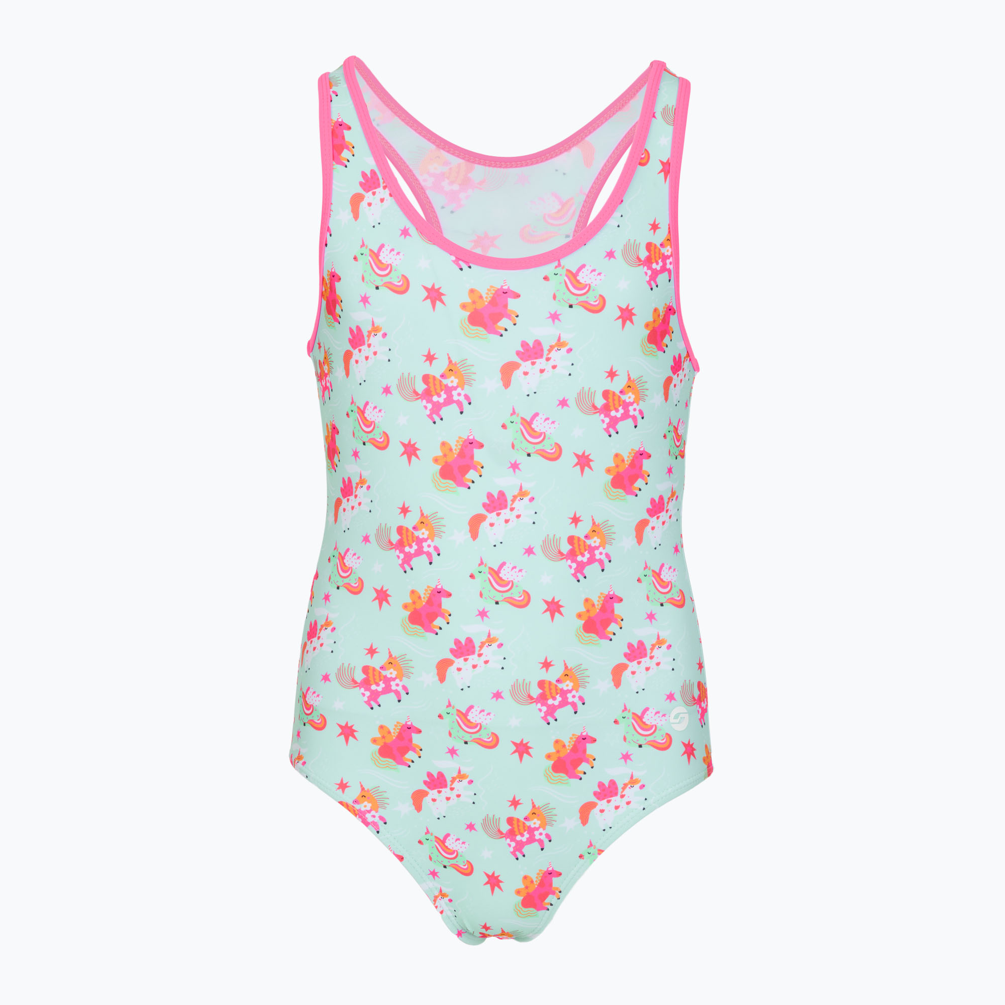 Детски цял бански костюм RAS Unicorn Classic Back aqua