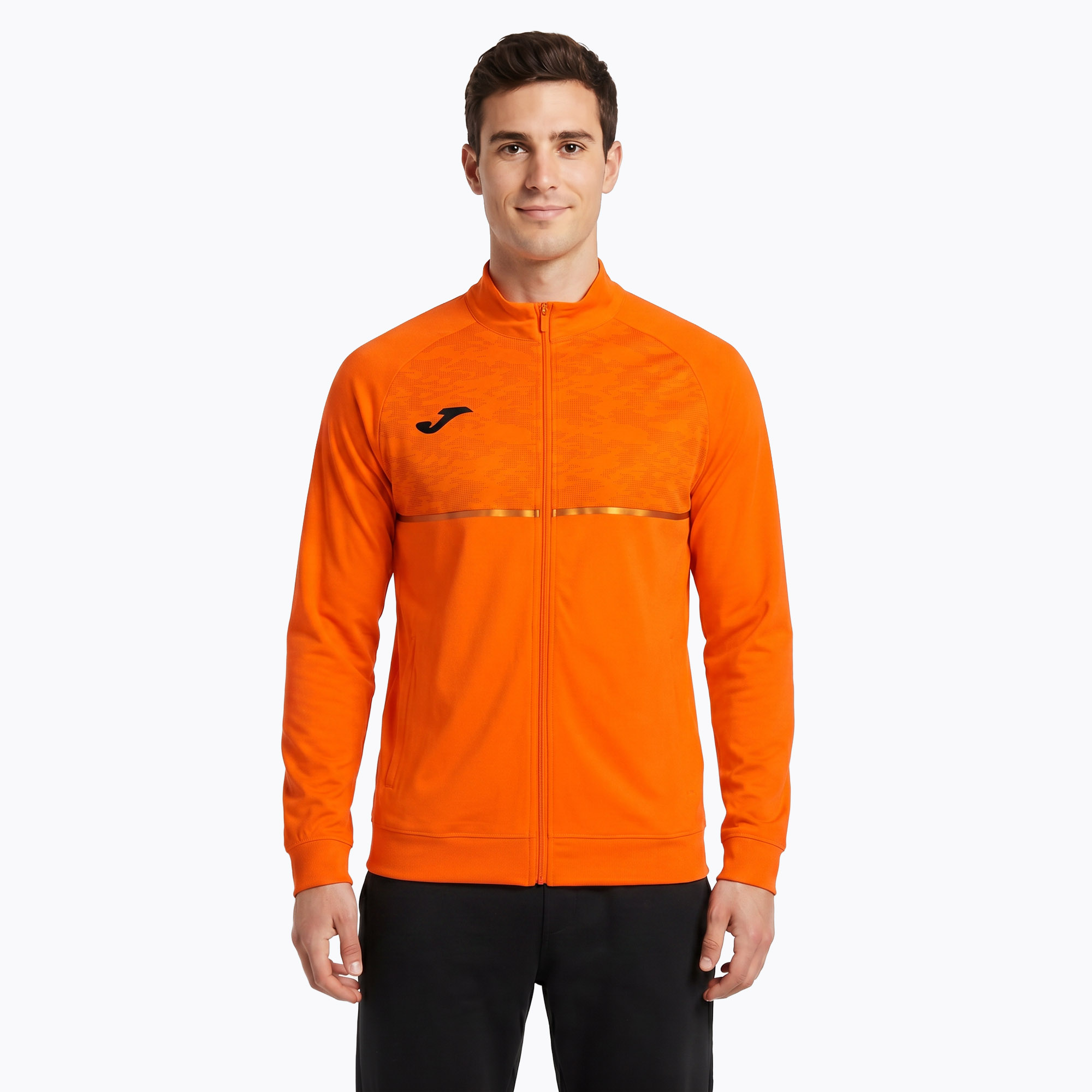 Мъжки потник за бягане Joma Record III Full Zip orange