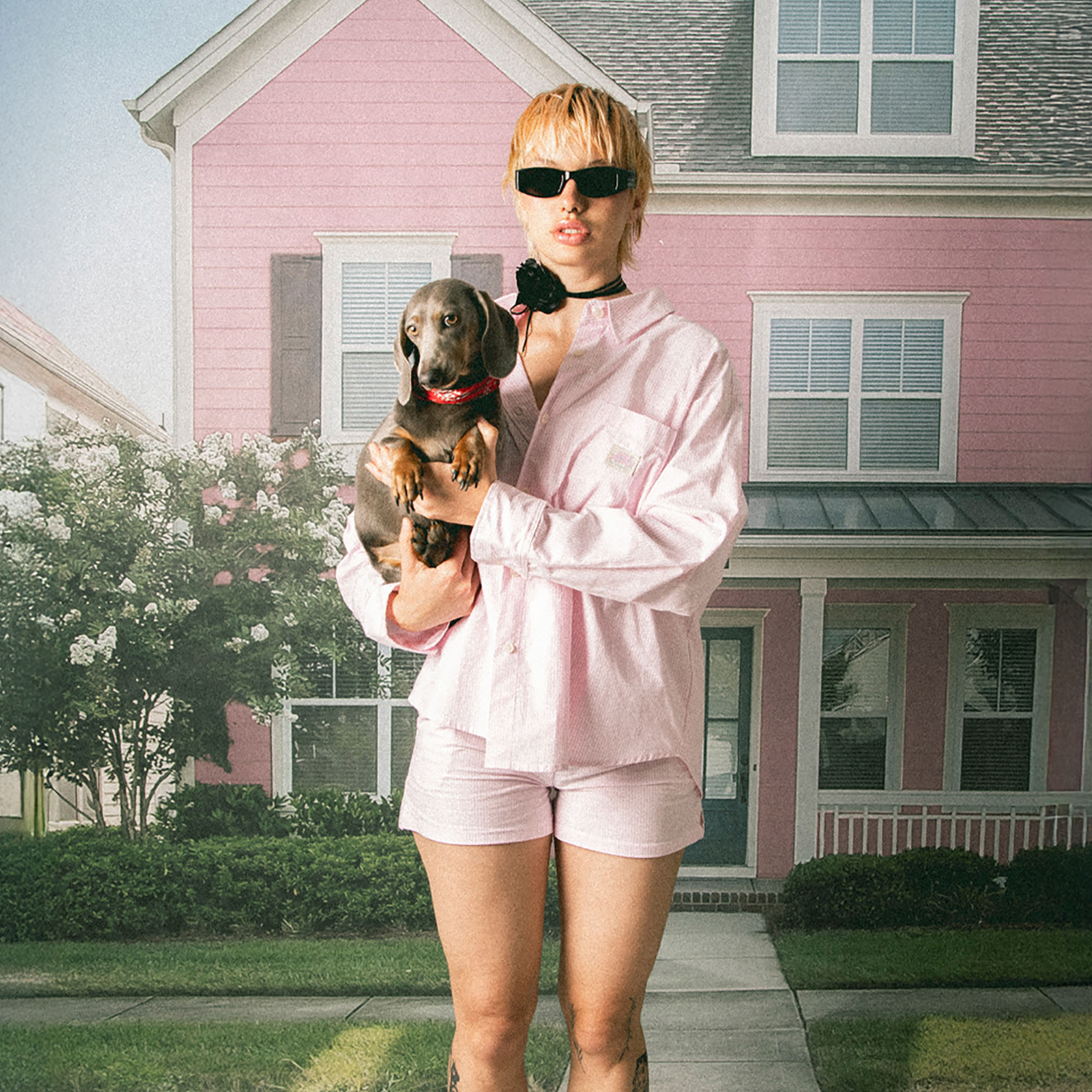 Дамска риза Kaotiko Stripes Dark People pink / white