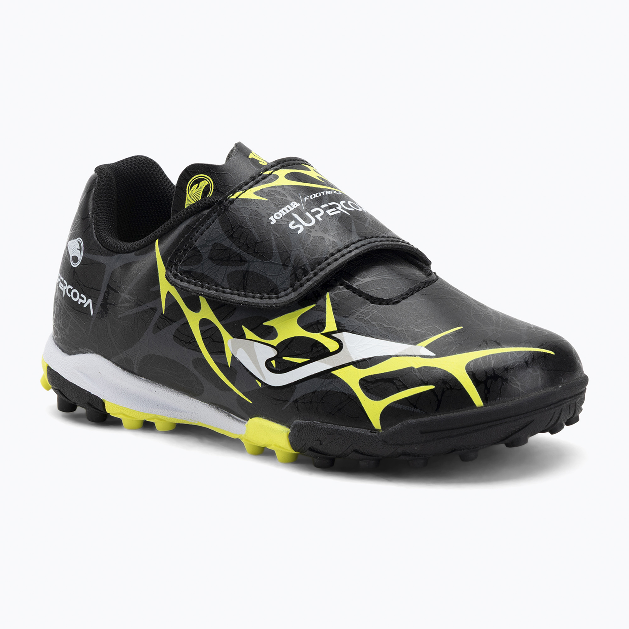 Buty piłkarskie dziecięce Joma Super Copa Jr TF black/fluor yellow 
