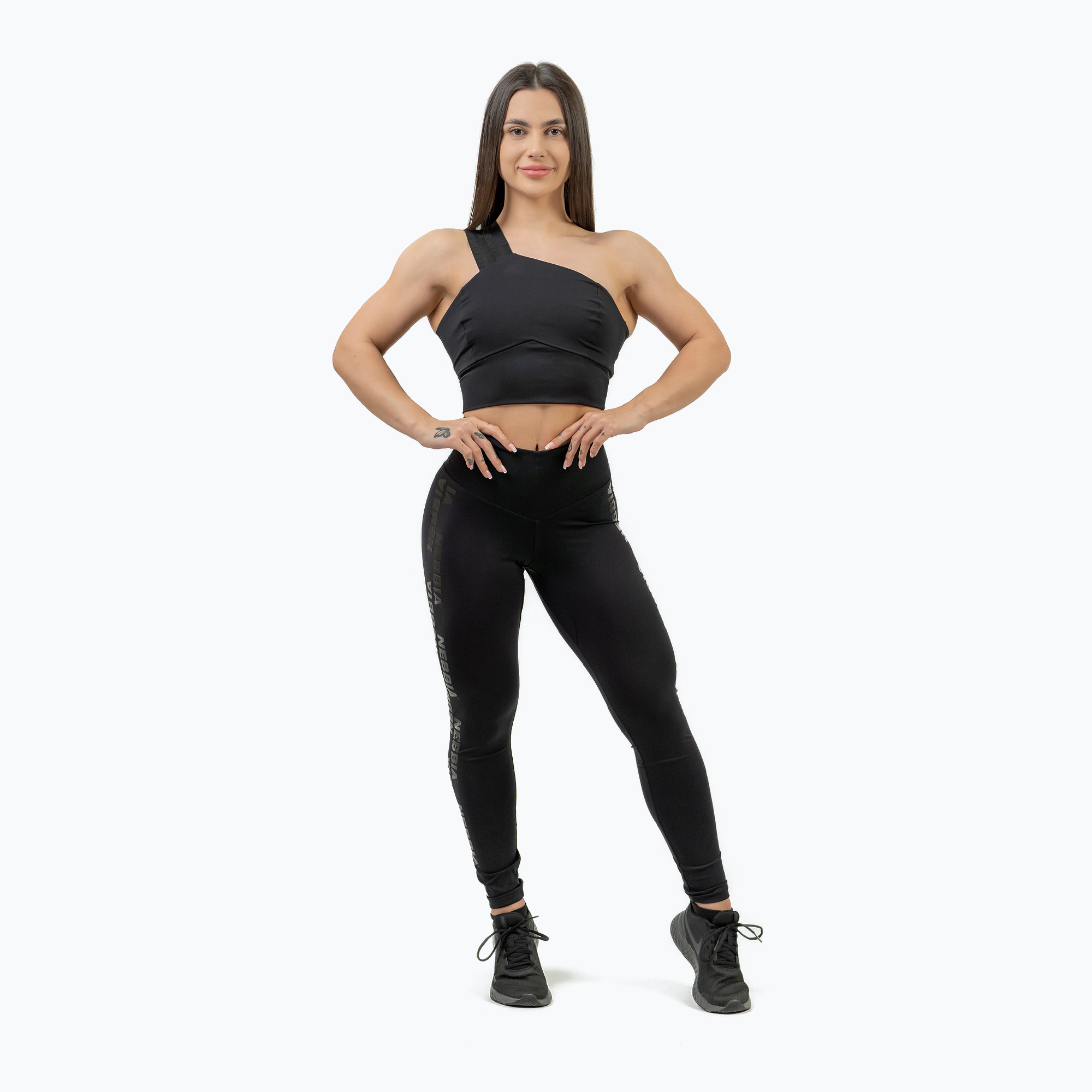 Biustonosz treningowy NEBBIA Intense Asymmetric black 