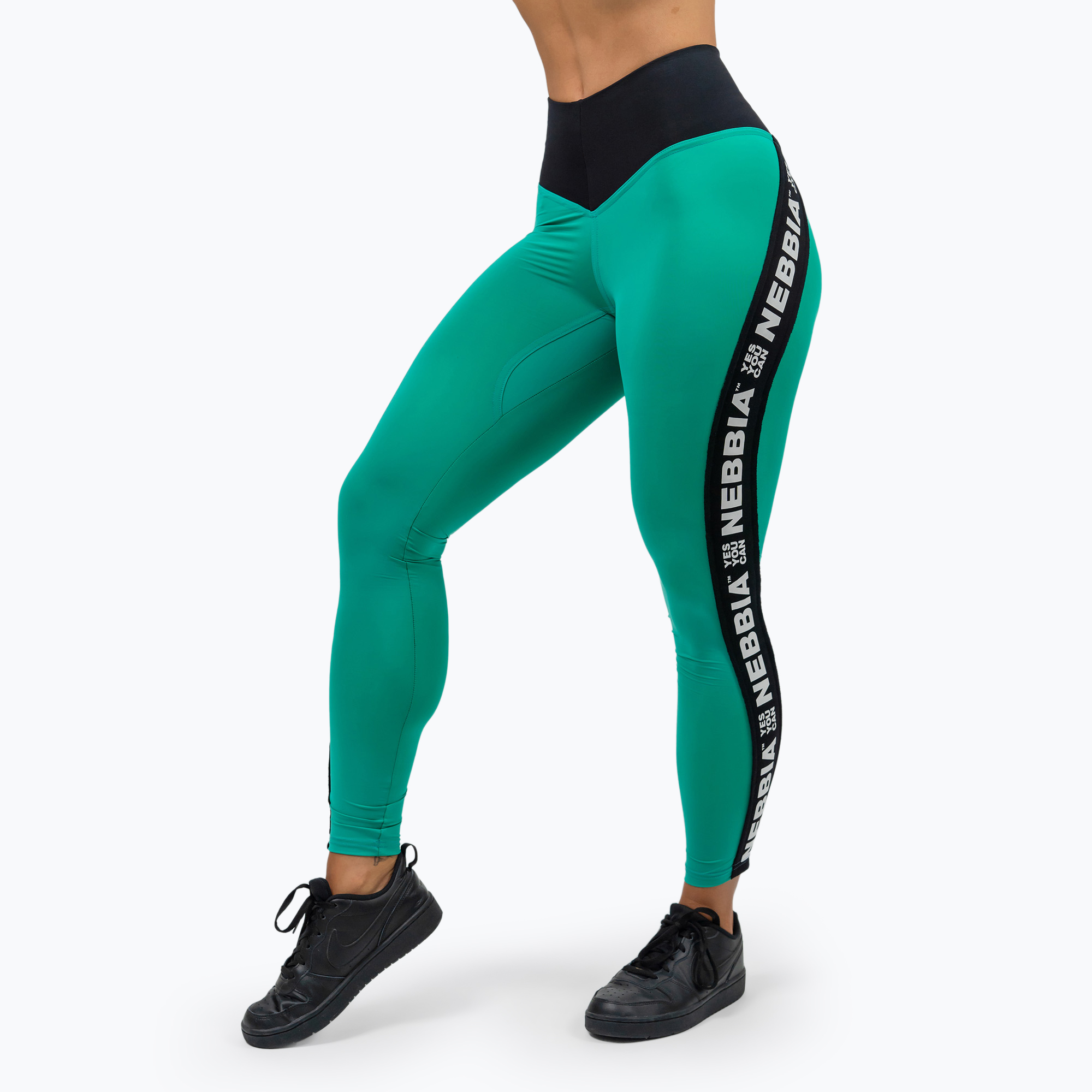 Legginsy treningowe damskie NEBBIA Iconic green 