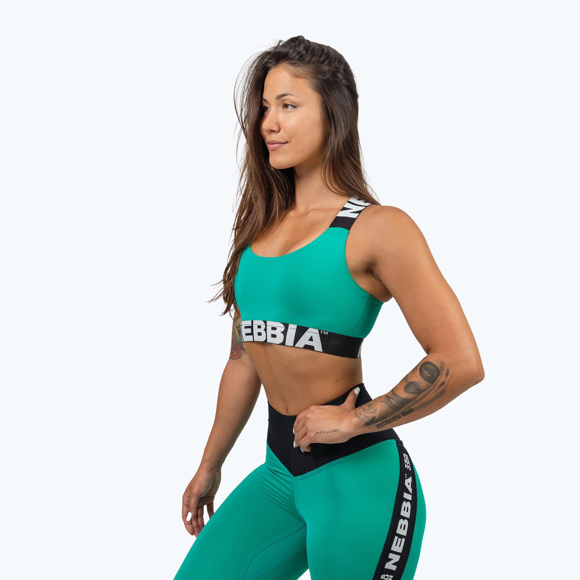 Biustonosz treningowy NEBBIA Iconic green 