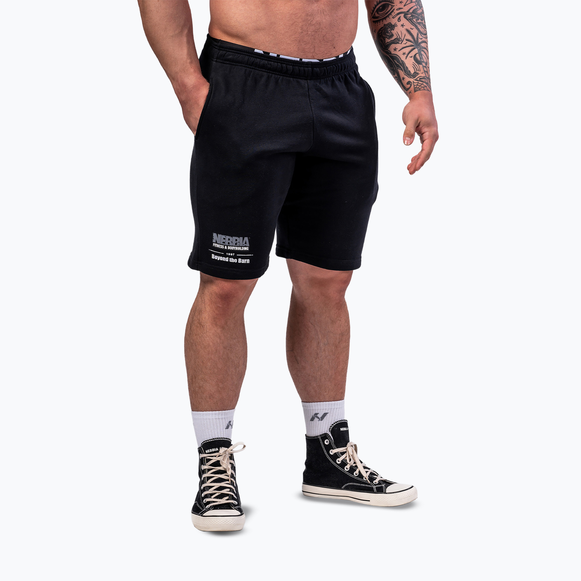 Spodenki treningowe męskie NEBBIA Gym Bro black