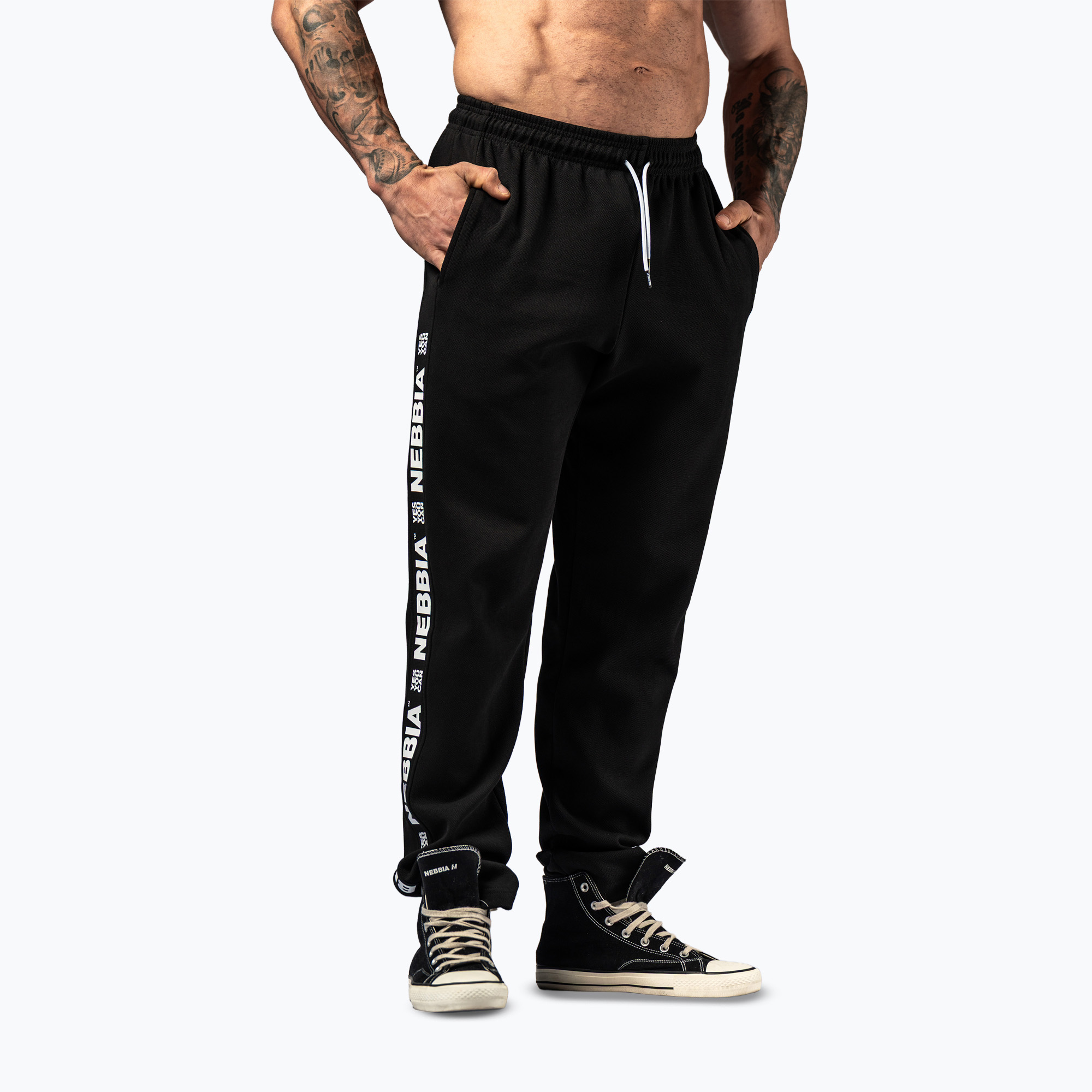 Spodnie treningowe męskie NEBBIA Hero black