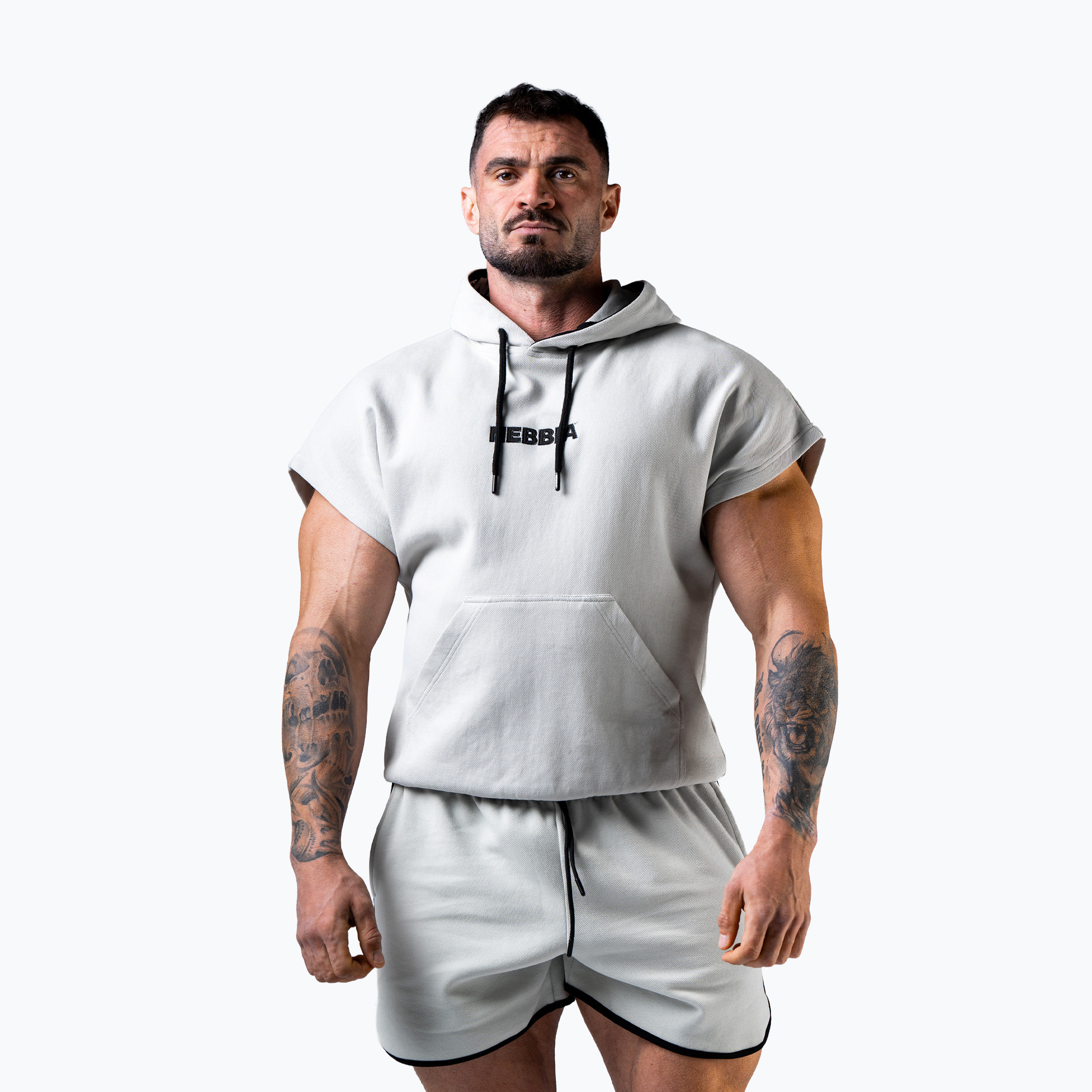 Bluza treningowa męska NEBBIA Hero light grey