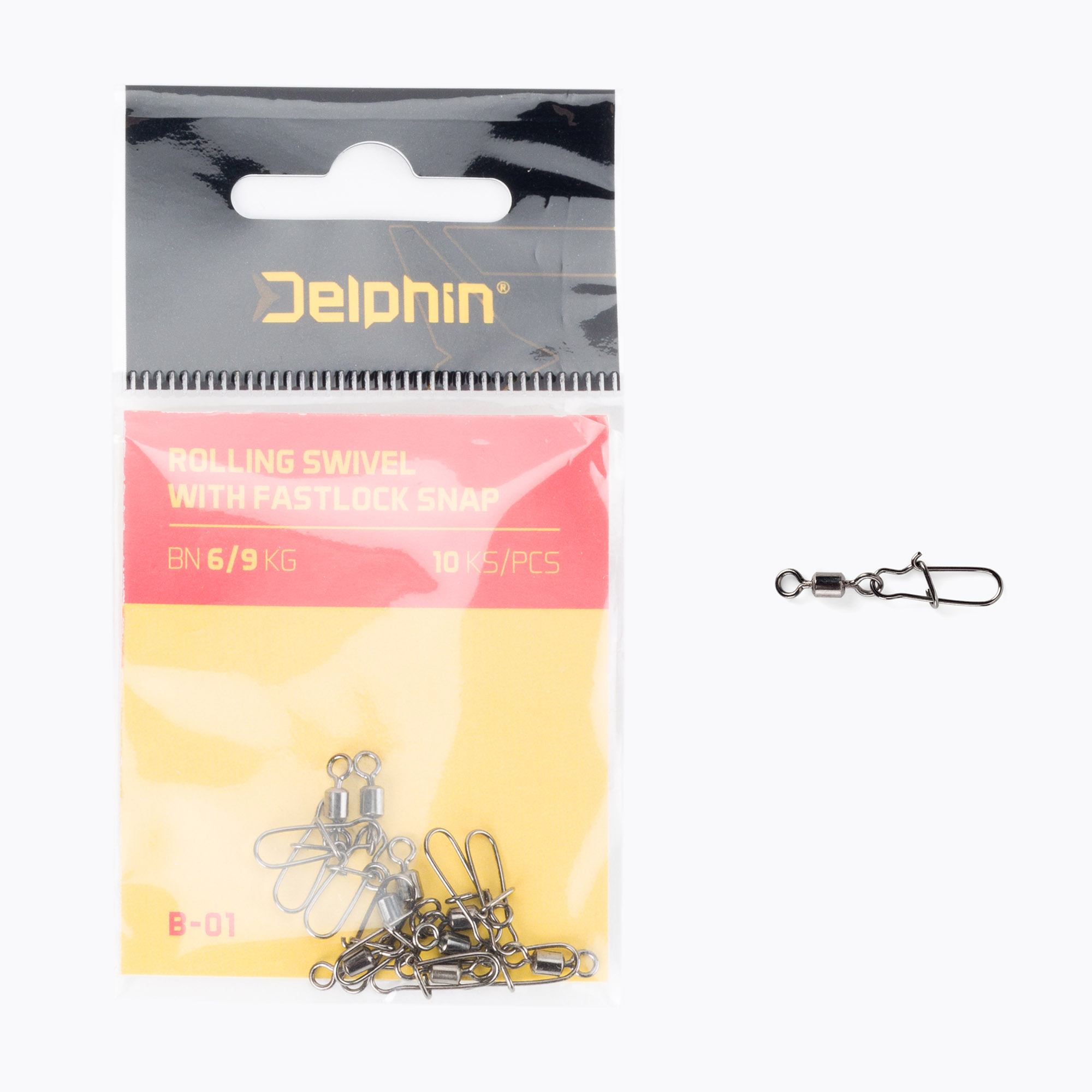 Delphin Rolling Swivel cu fixare rapidă 10 buc. negru 969B01004 (Rolling Swivel with Fastlock Snap 969B01004)