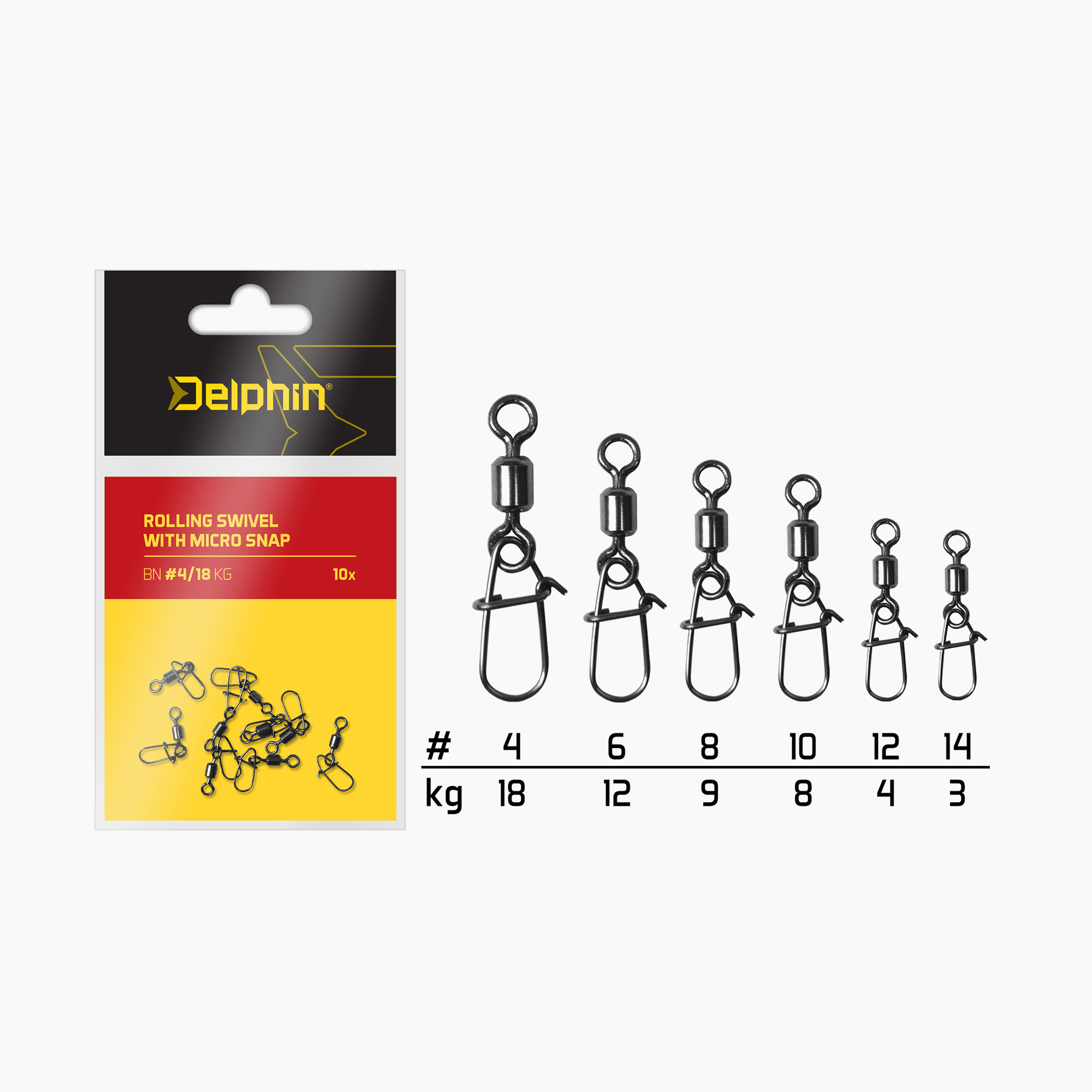 Delphin görgők Forgó Micro Snap 10 db fekete 969B05004 (Rollings Swivel With Micro Snap 10 szt 969B05004)