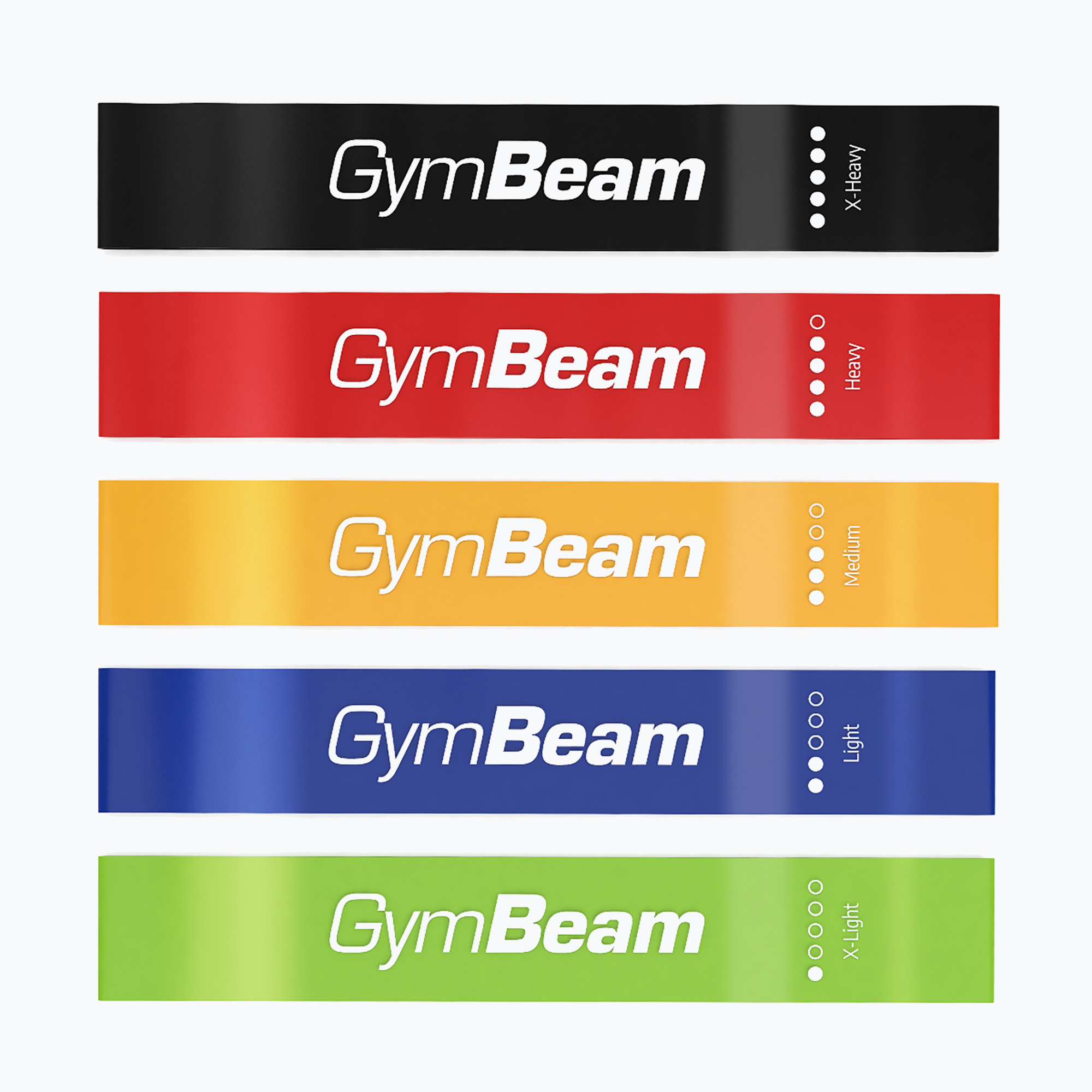 Training bands set GymBeam Resistance 5 5 pcs. multicolor (60 x 5 cm)