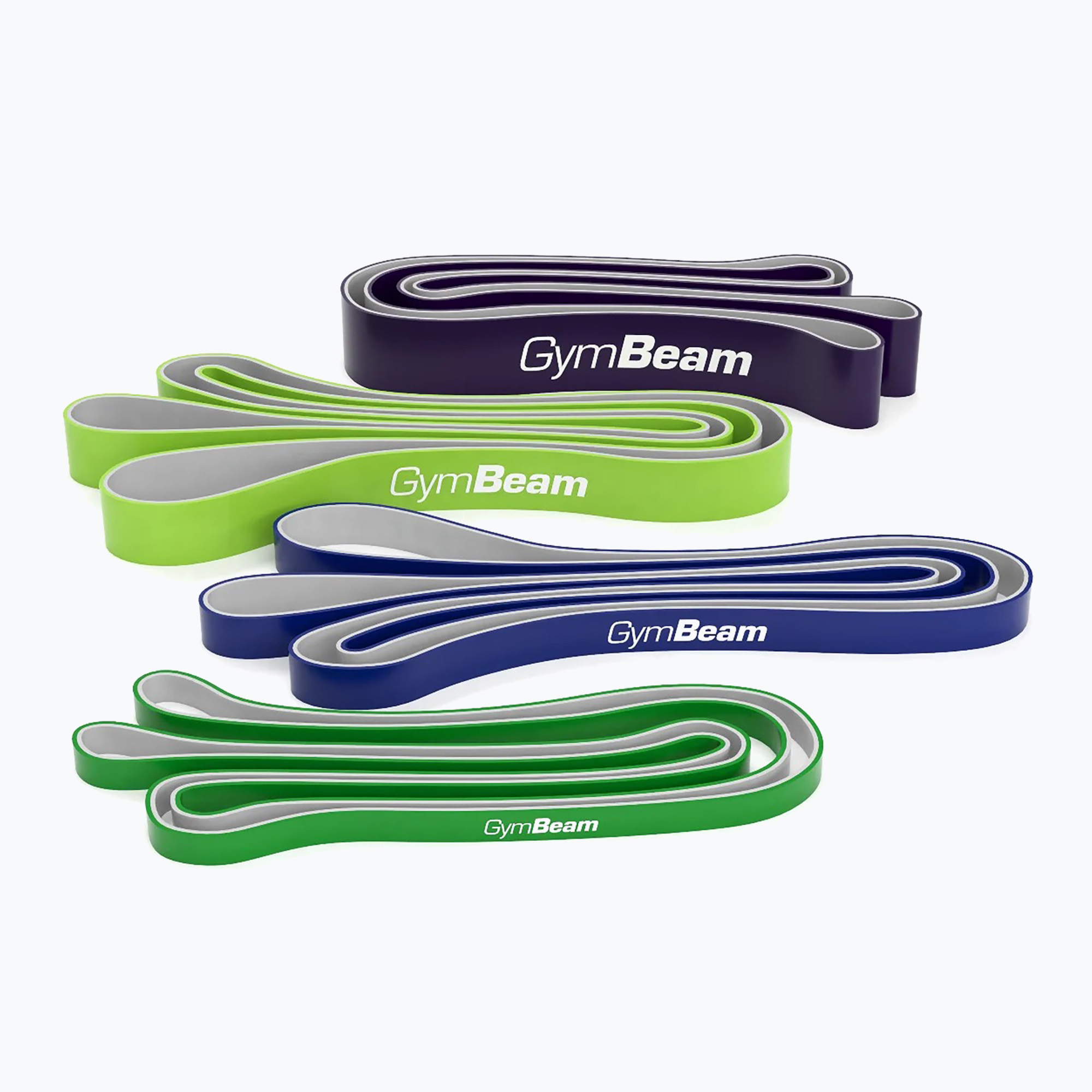 Комплект ластици за съпротивление GymBeam DuoBand 4 pack black/lime/navy/green