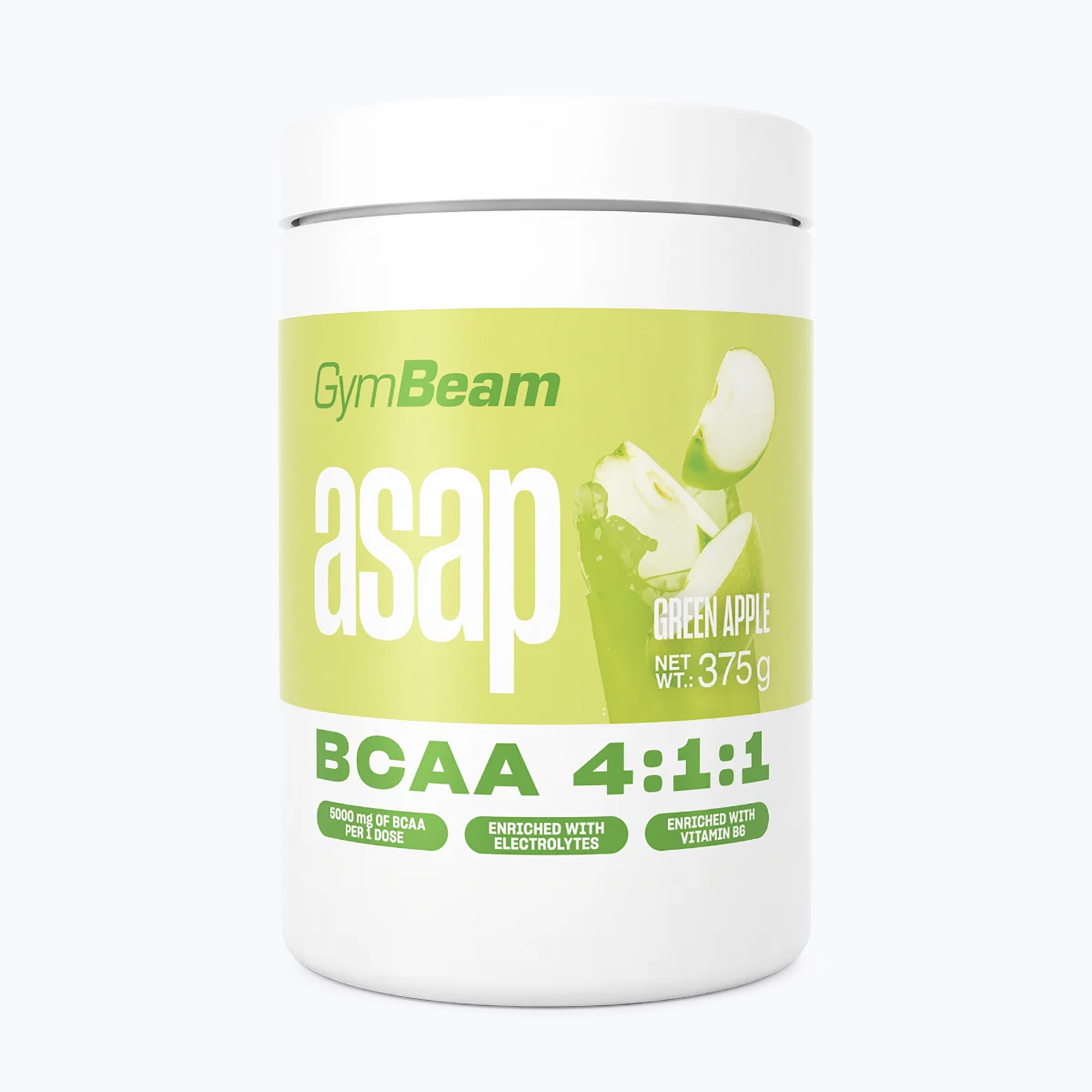 Aminosavak GymBeam ASAP BCAA 375 g green apple (ASAP BCAA 82288)