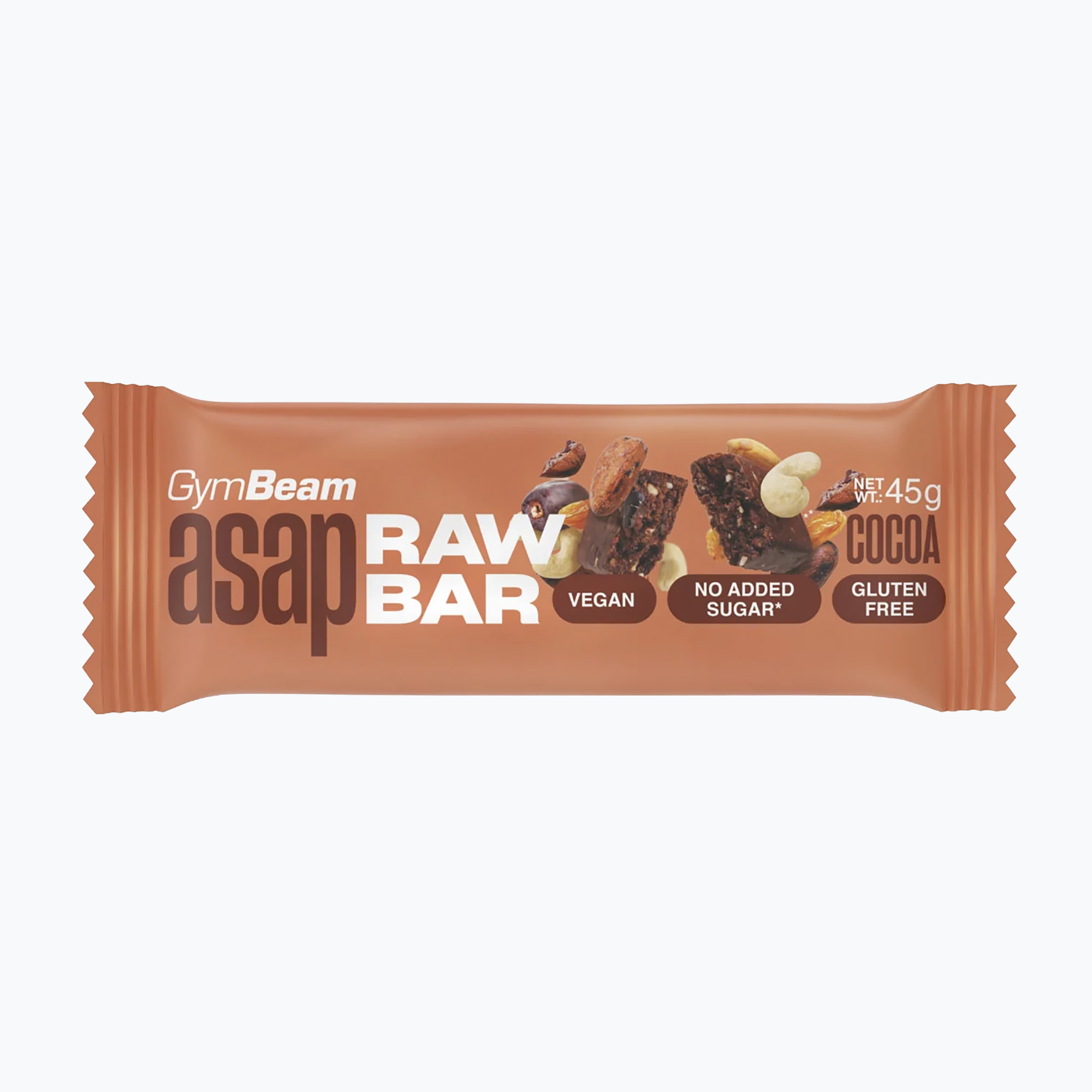 Енергиен бар/Енергийно барче/Енергийно блокче GymBeam ASAP Raw 45 g cocoa