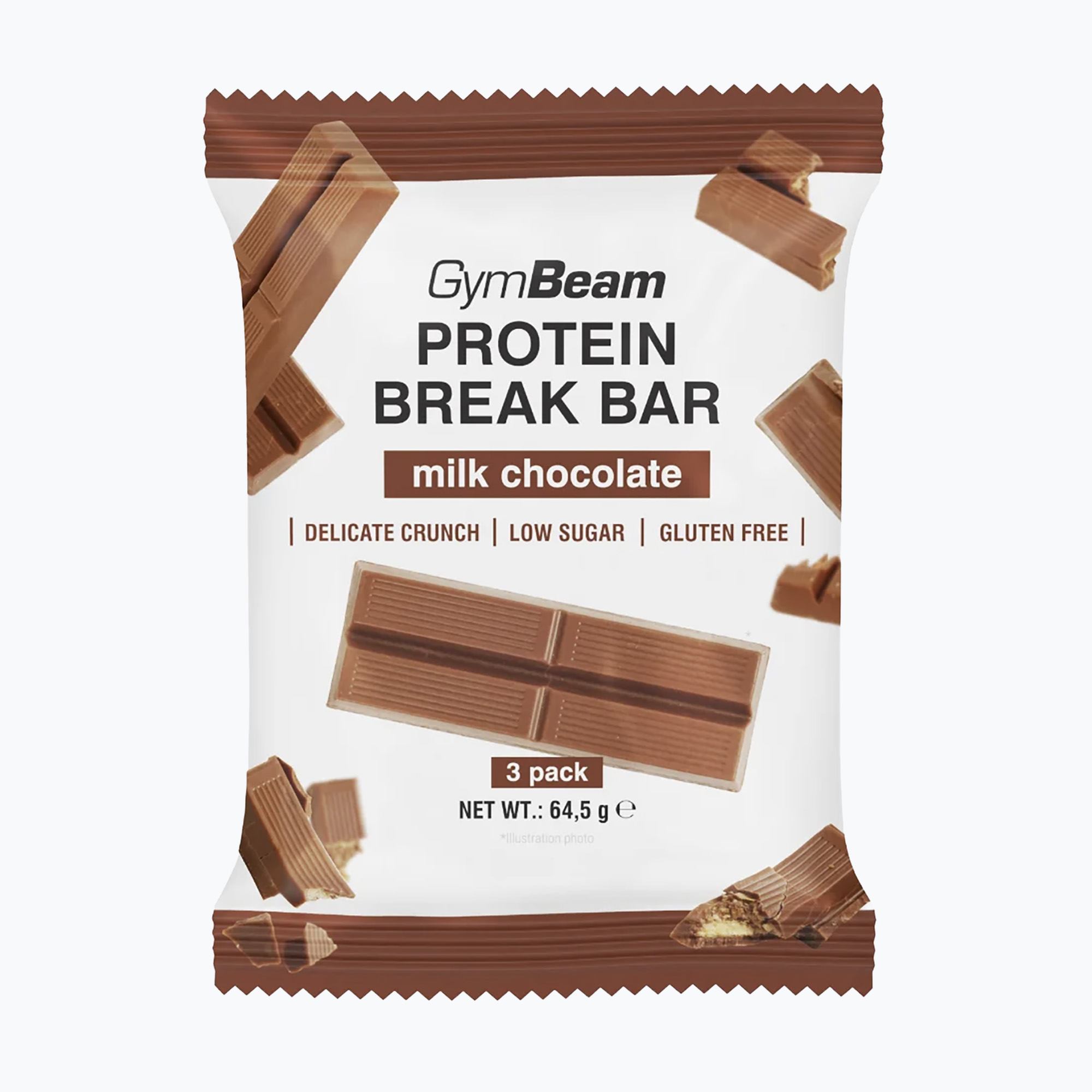 Протеинов бар/Протеиново барче/Протеиново блокче GymBeam Break Bar 3pack 64,5 g milk chocolate