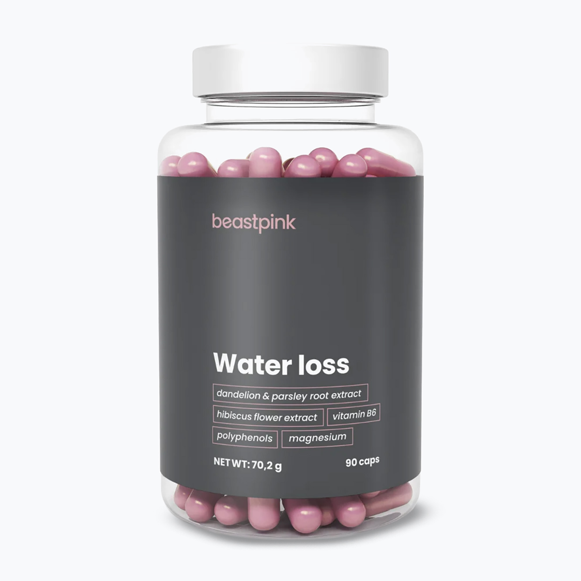 Supplement GymBeam Water Loss - BeastPink 90 kapsułek