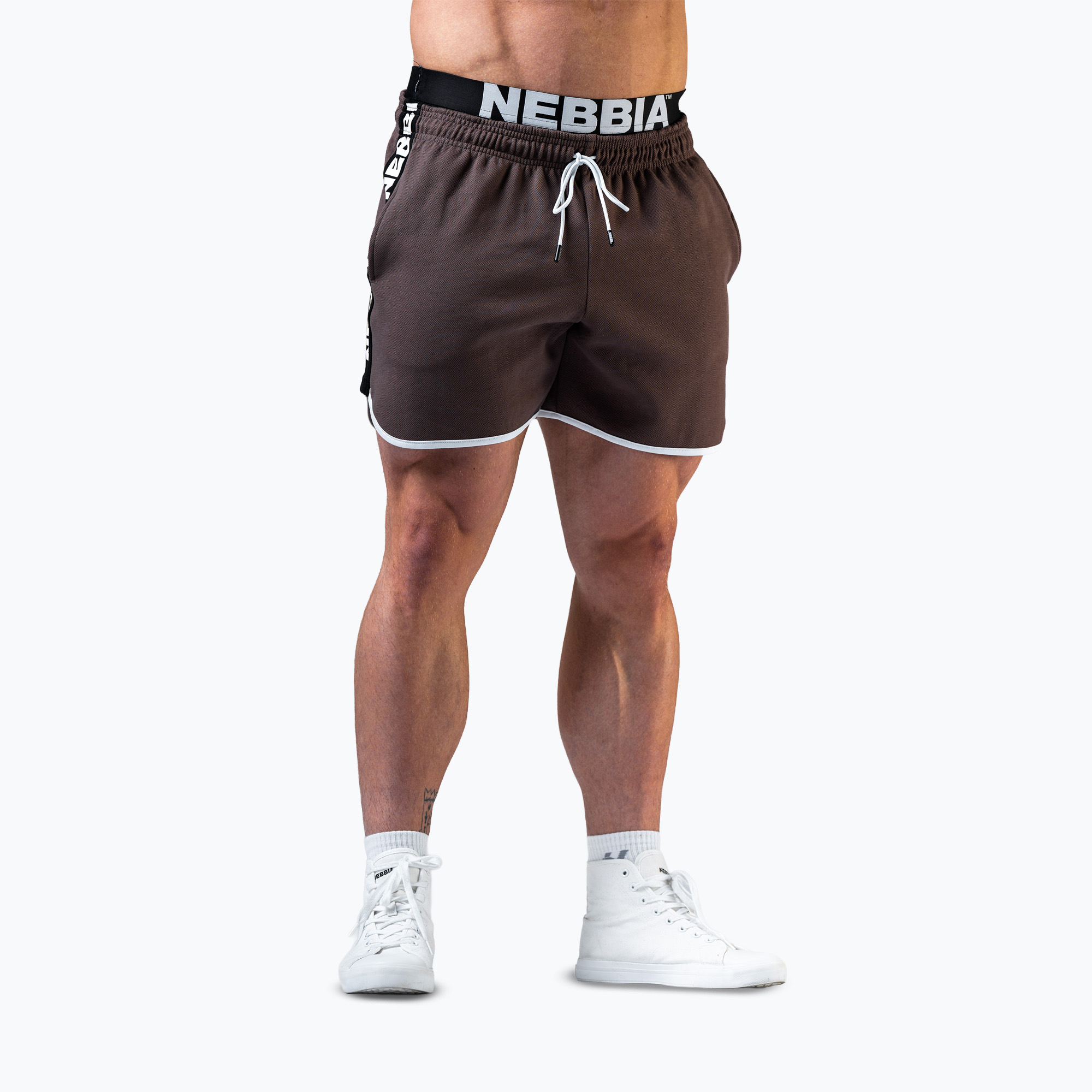 Spodenki treningowe męskie NEBBIA Hero brown