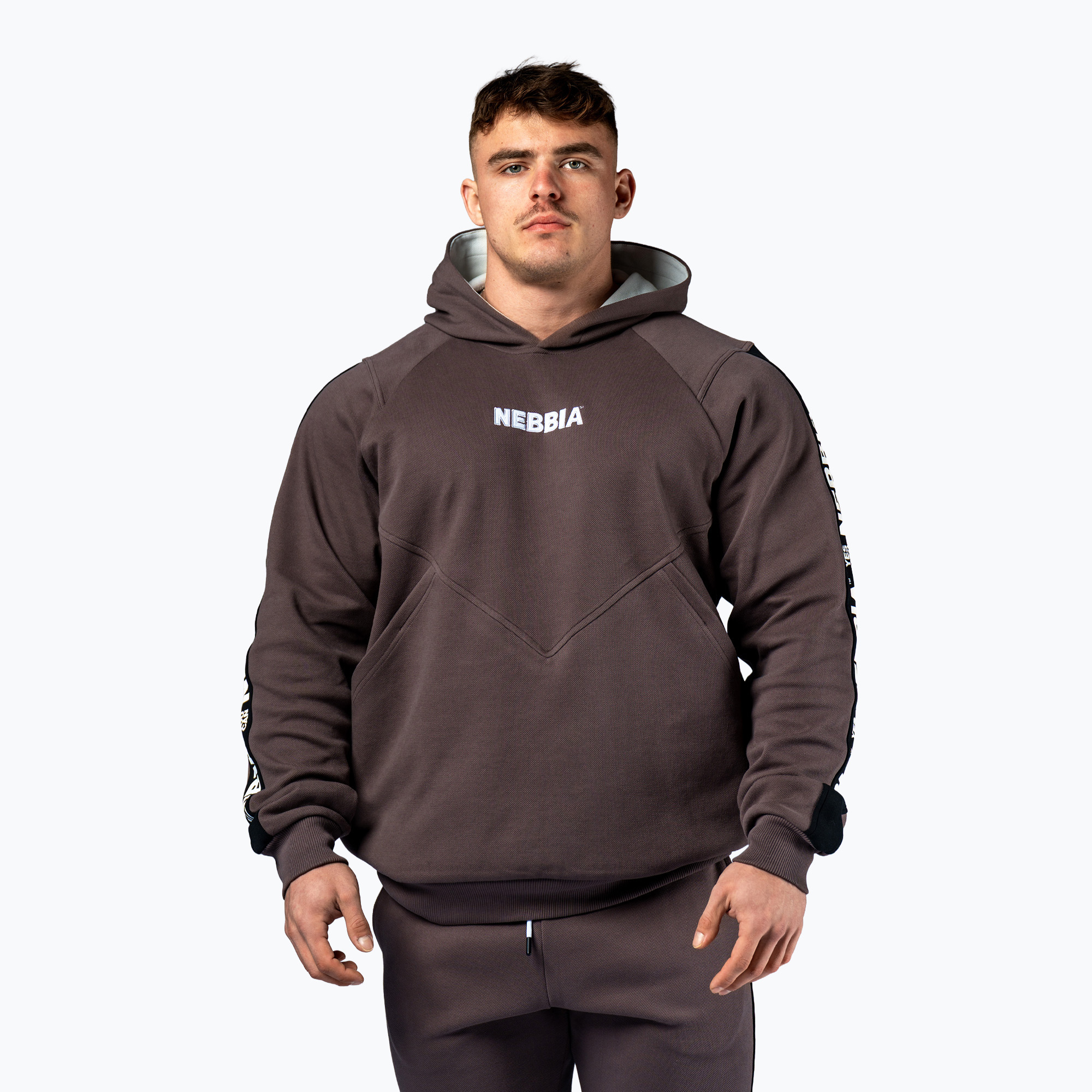 Bluza męska NEBBIA Hero Hoodie brown 