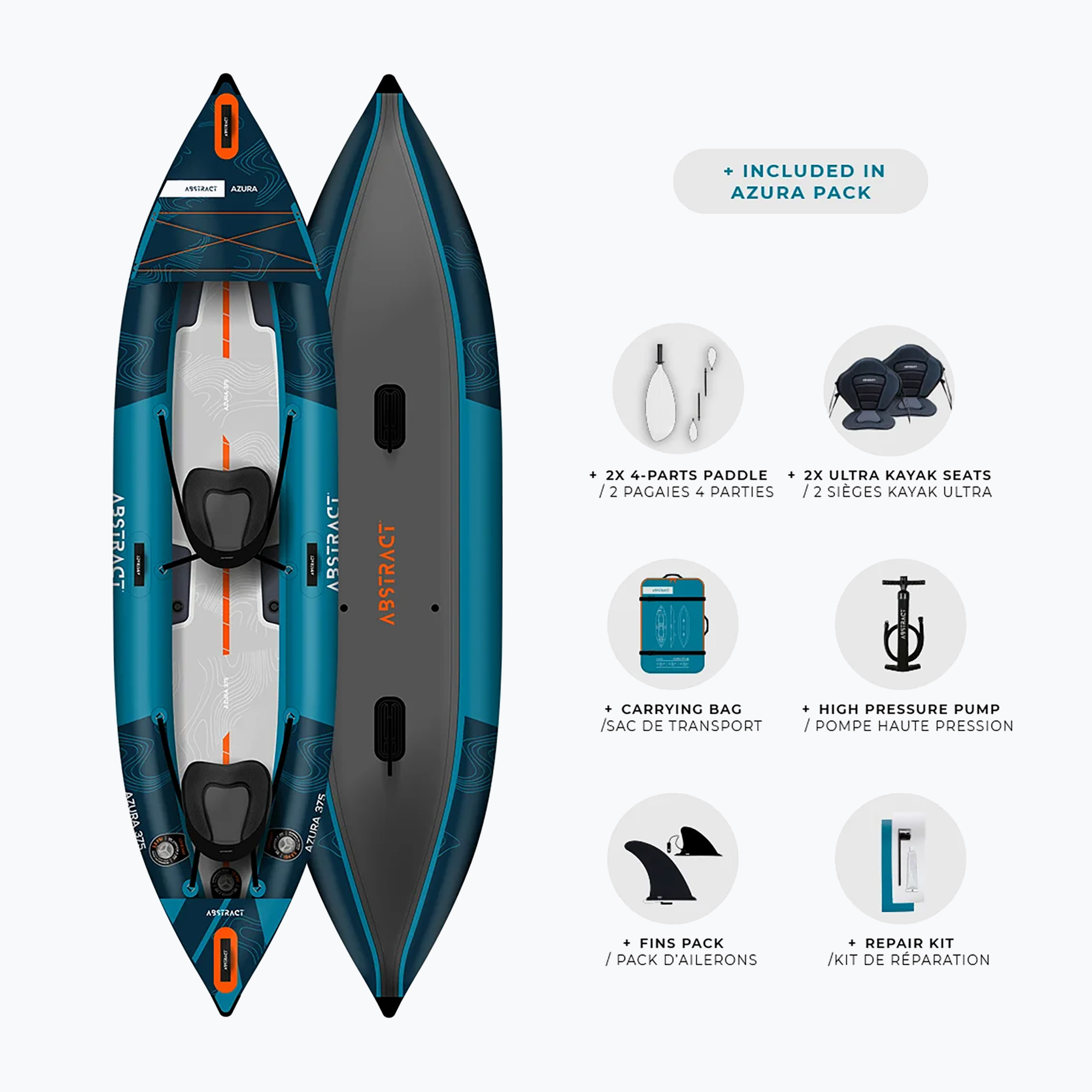 ABSTRACT Azura 375 cm kayak gonfiabile per 2 persone (375 cm) (Azura 375 ABKA2246)