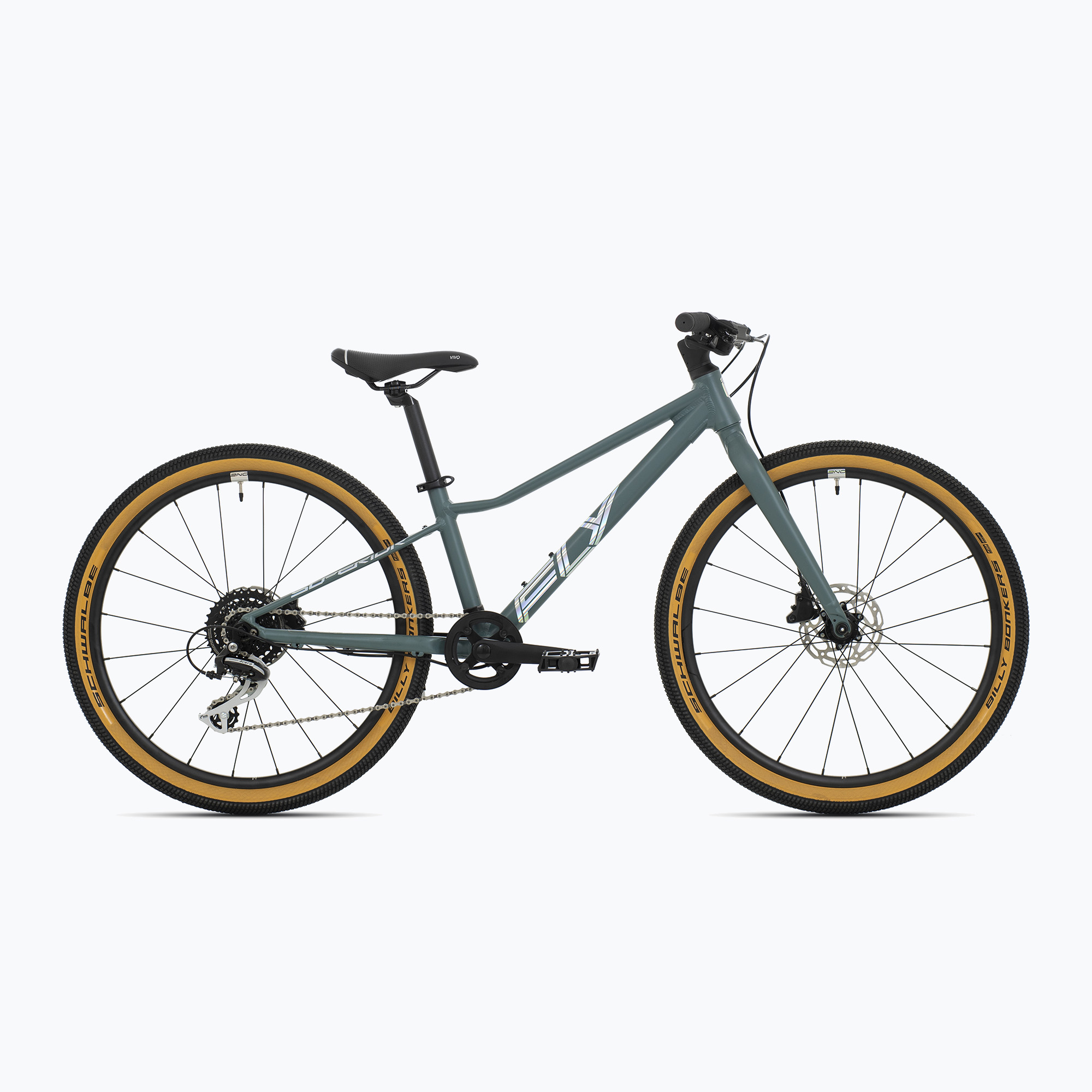 Bicicletă pentru copii Superior F.L.Y. 24 DB matte trooper green/hologram chrome (F.L.Y. 24 DB 801.2023.24003)