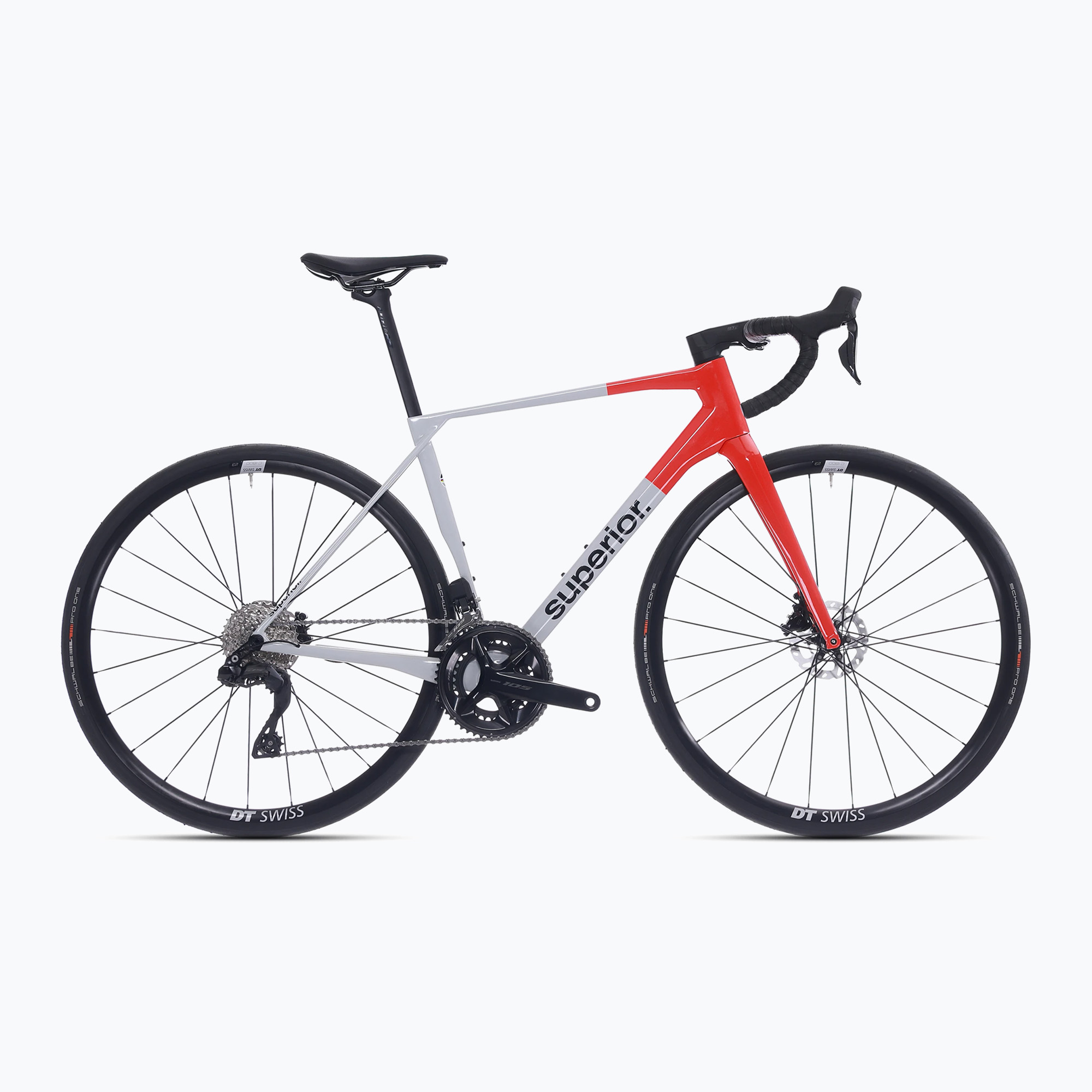 Cestný bicykel Superior X-ROAD 9.5 GF lesklá šedá/oranžová červená