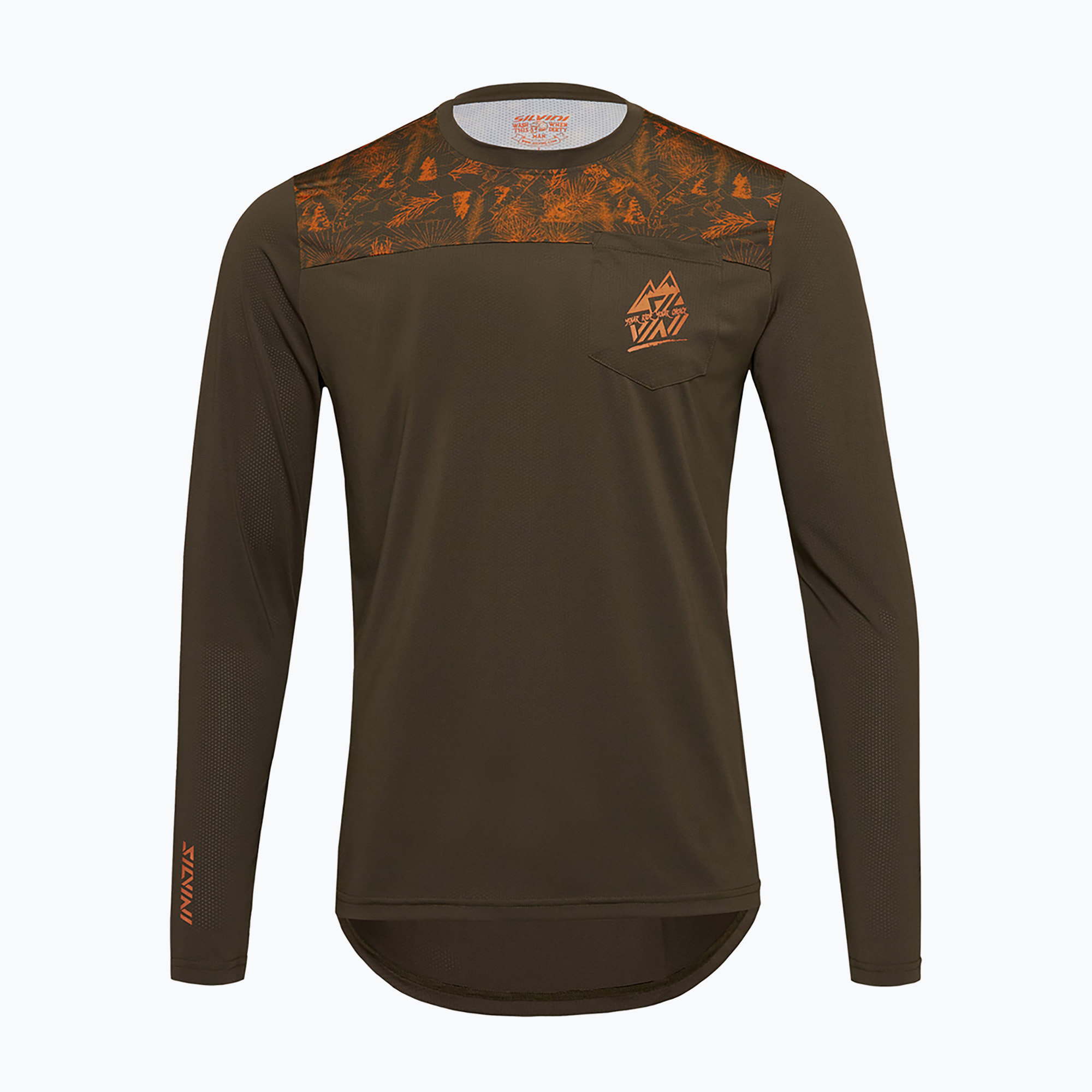 Pánsky cyklistický longsleeve SILVINI Ello olive/orange (Ello 3121-MD1804/4360)