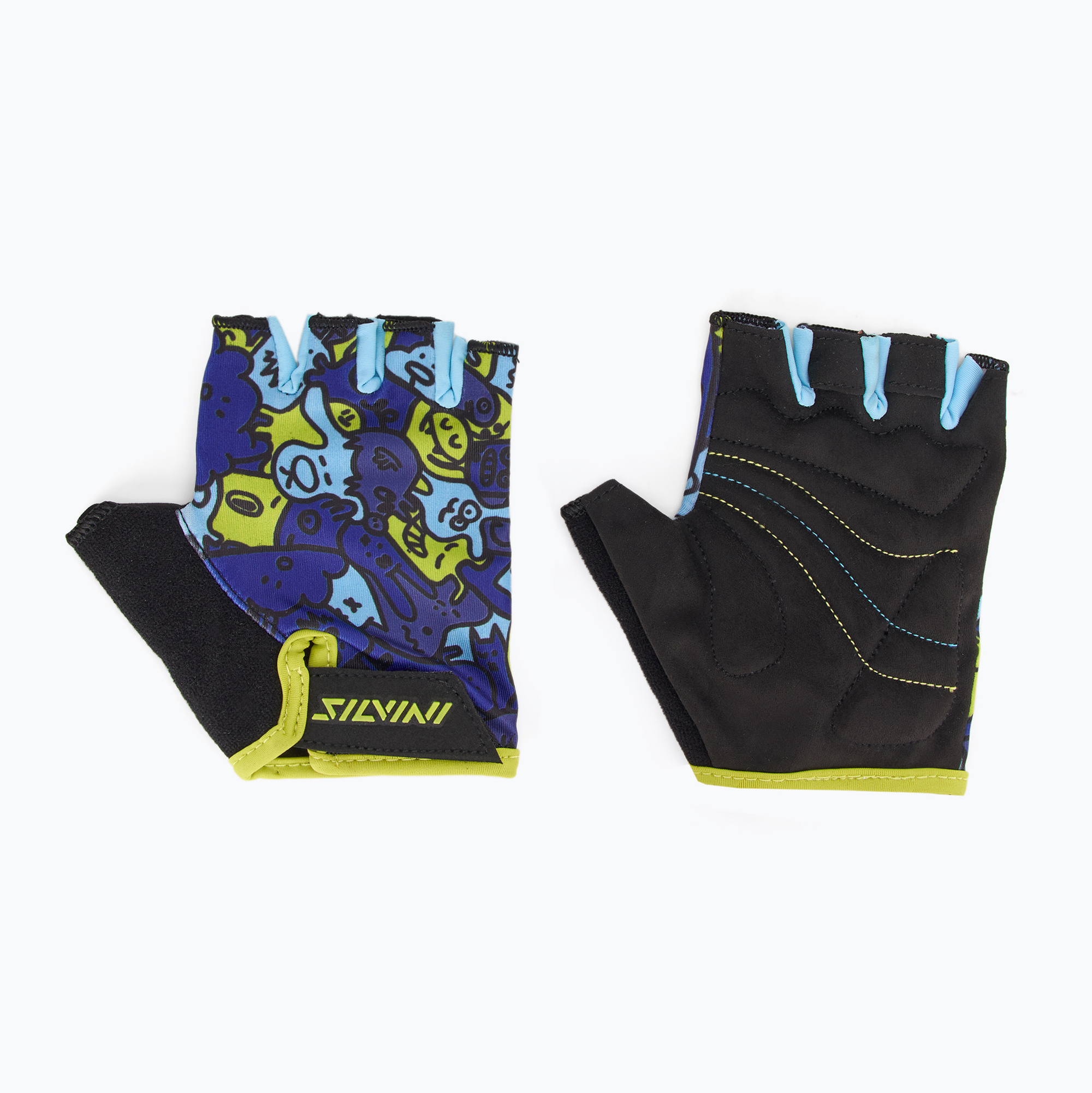 SILVINI detské cyklistické rukavice Locri blue/neon (Locri 3124-CA2425/3071)