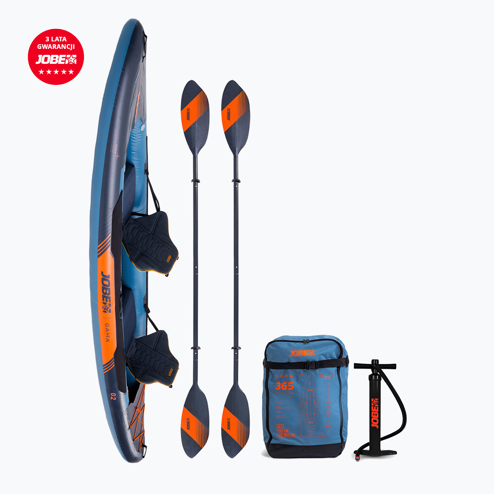 Надуваем каяк за 2 лица JOBE Gama Inflatable Package