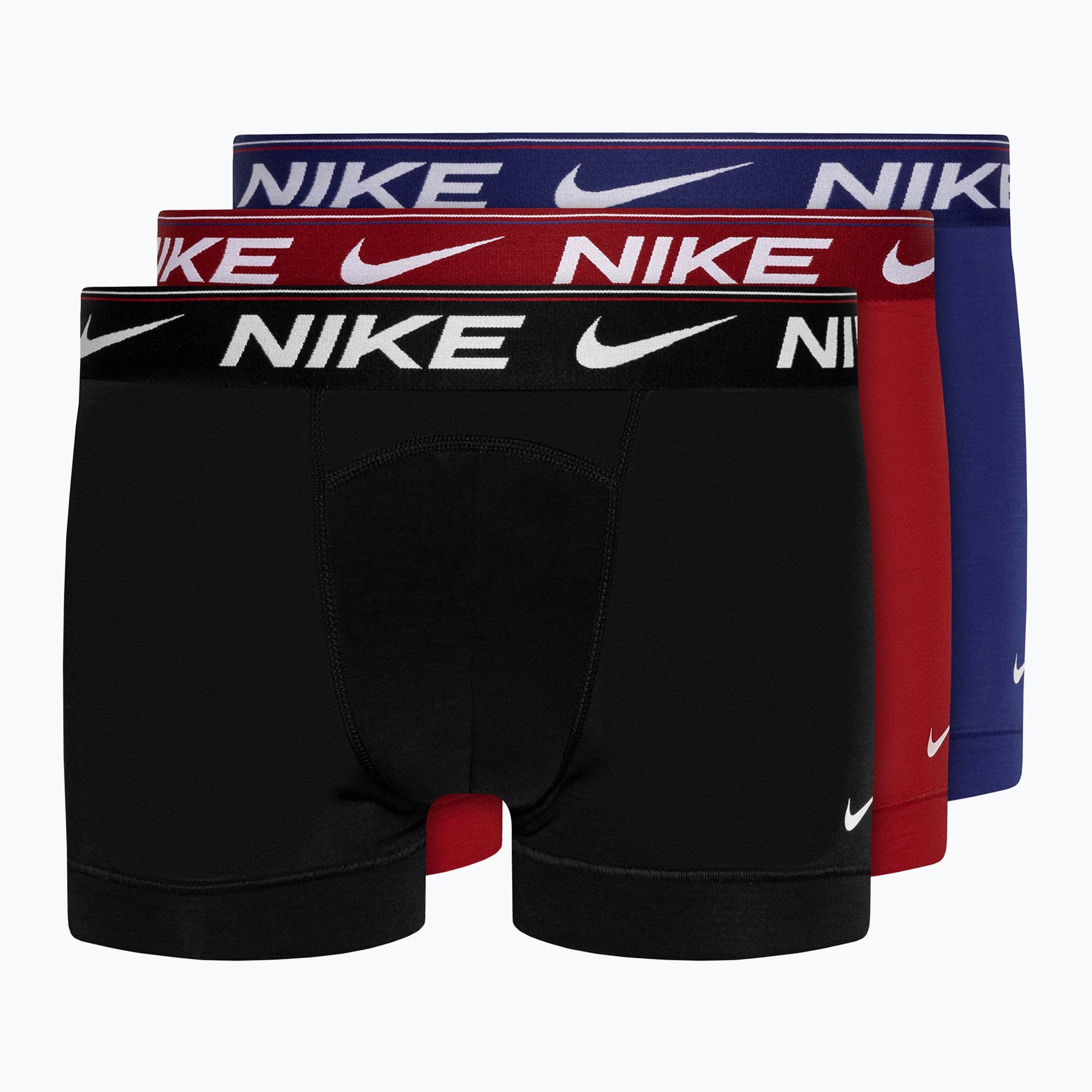 Pánske boxerky Nike Dri-FIT Ultra Comfort Trunk 3 páry, telocvičňa, červená/hlboká kráľovská/čierna (Dri-FIT Ultra Comfort Trunk KE1256-612)