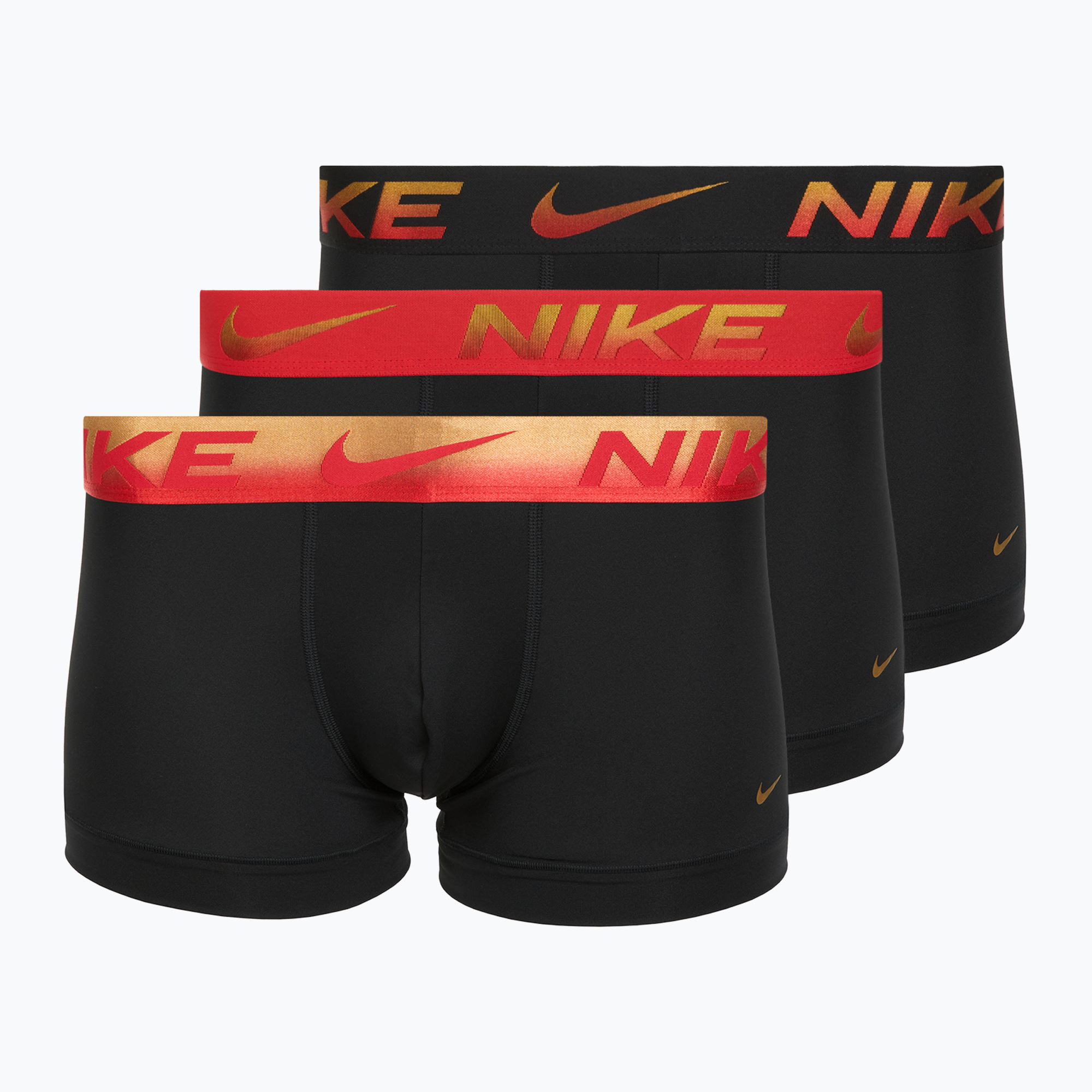 Bokserki męskie Nike Dri-Fit Essential Micro Trunk 3 pary blk/uni red/blk/uni red metallic gradient wb