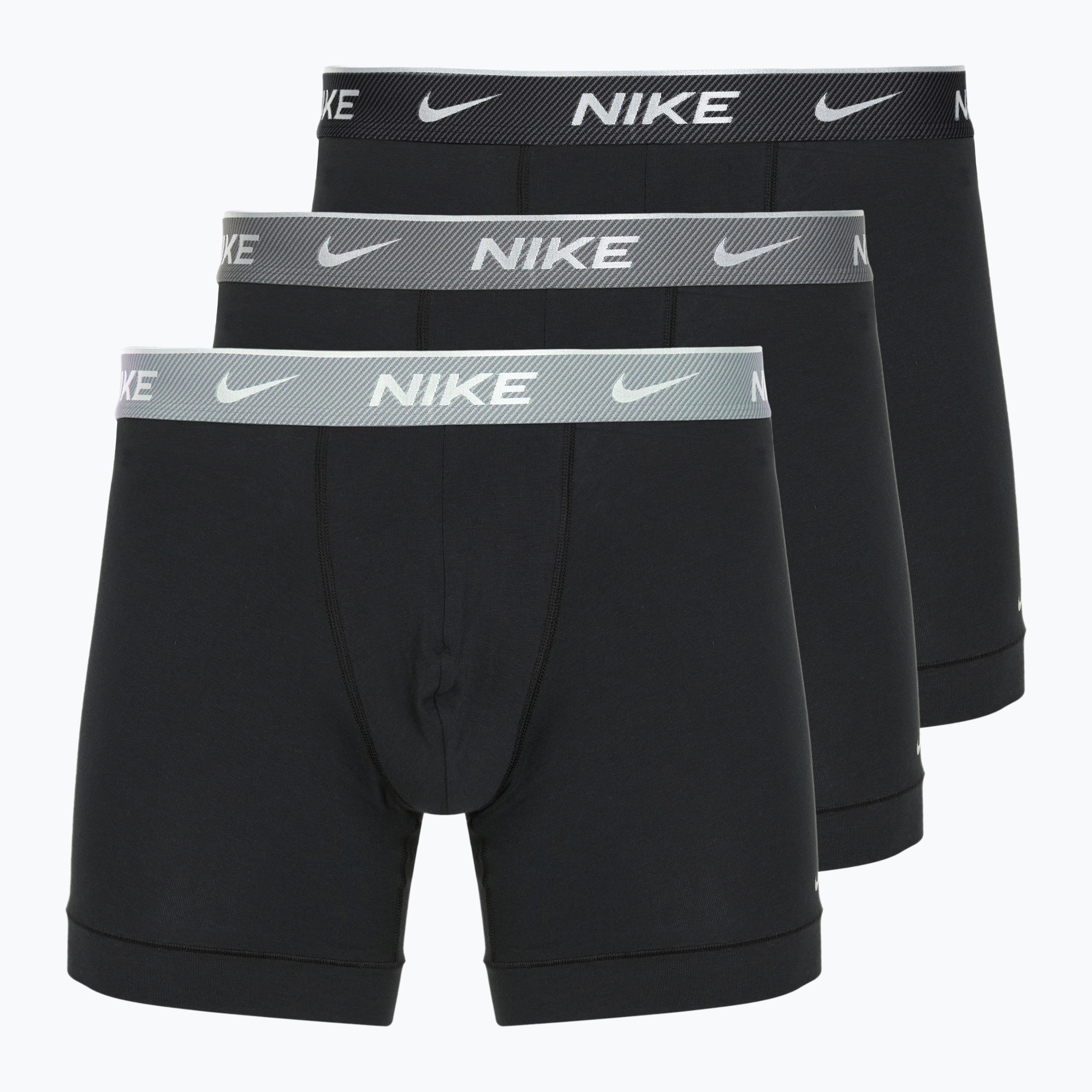 Bokserki męskie Nike Everyday Cotton Stretch 3 pary bi bi/iron grey/clear grey high shine textured wb 