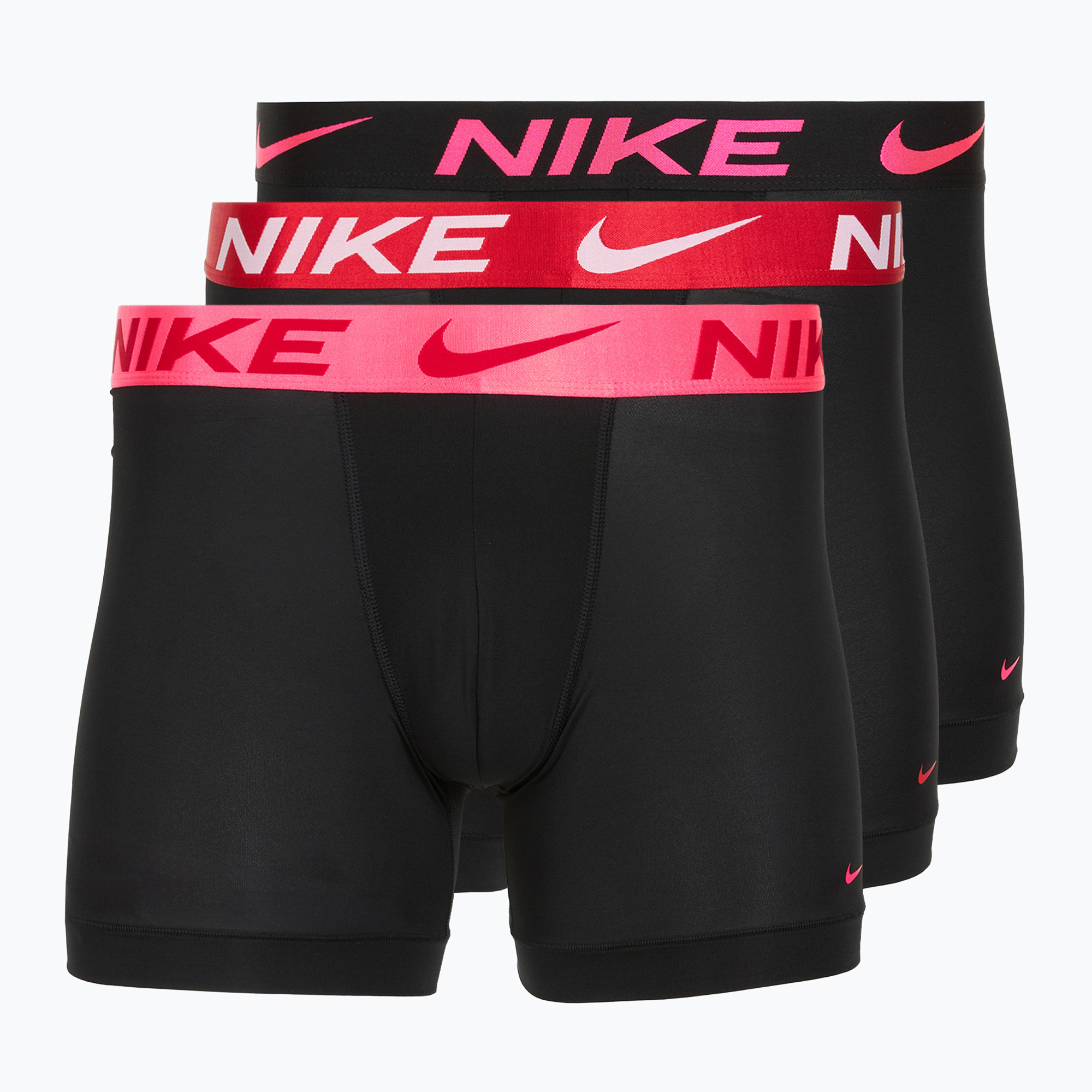 Bokserki męskie Nike Dri-Fit Essential Micro Boxer Brief 3 pary black hyper pink/uni red/black high shine wb 