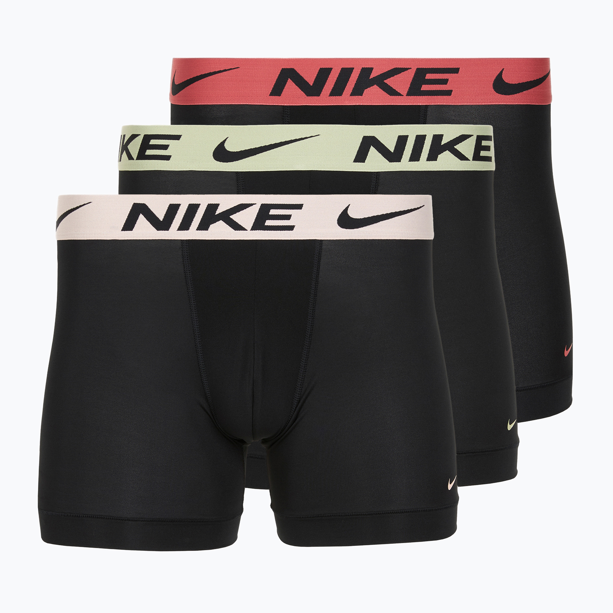 Bokserki męskie Nike Dri-Fit Essential Micro Boxer Brief 3 pary blk washed coral/olive aura/abrtract blue edge wb 