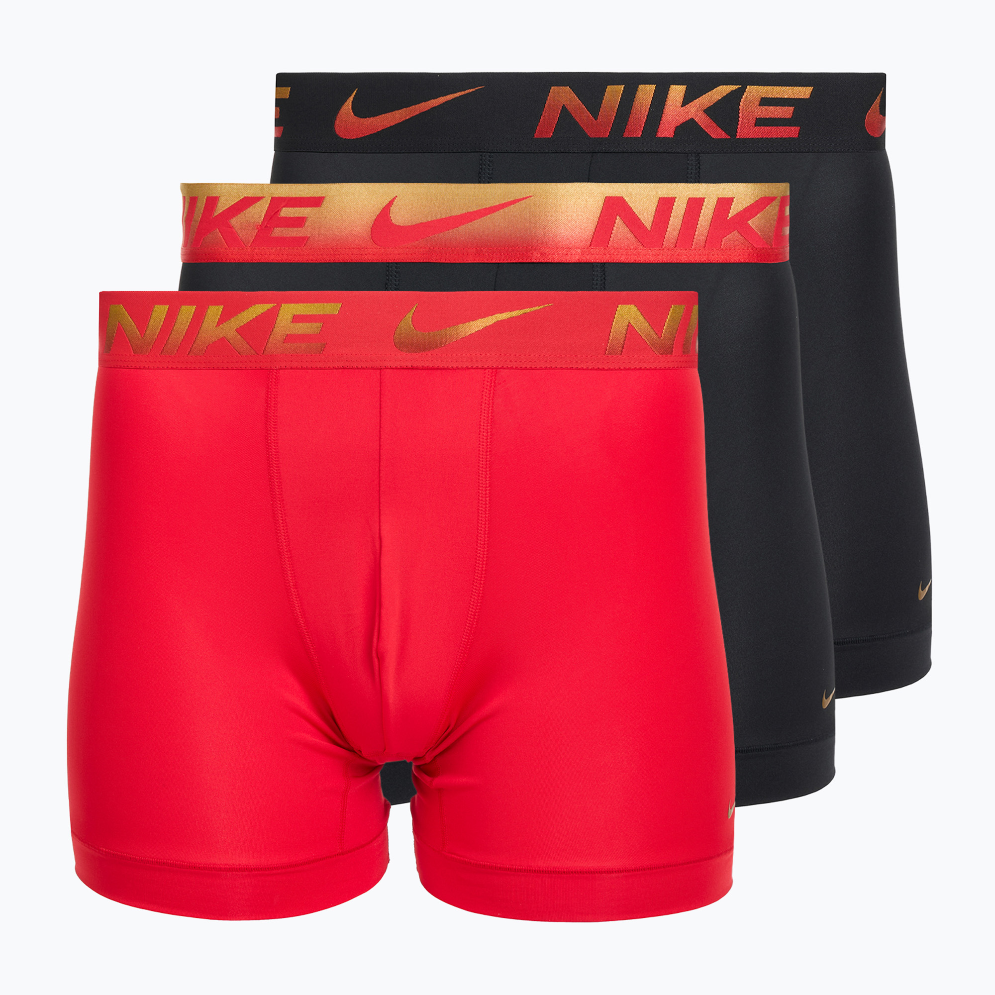 Bokserki męskie Nike Dri-Fit Essential Micro Boxer Brief 3 pary university red/black/black metallic grdient wb 