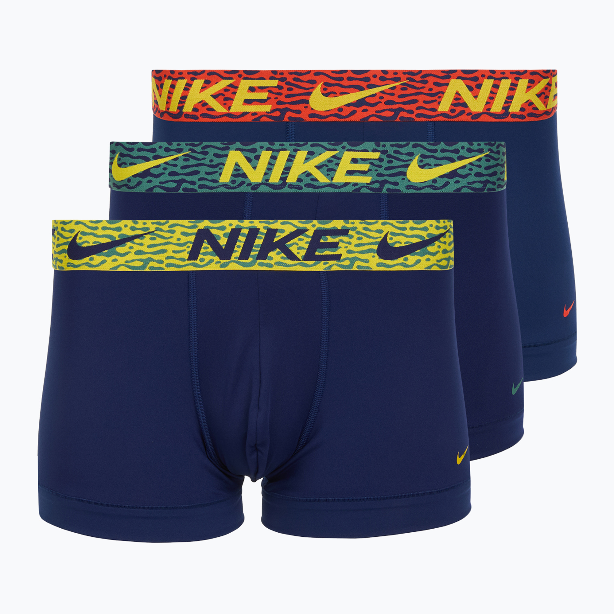 Bokserki męskie Nike Dri-Fit Essential Micro Trunk 3 pary blu void/lgh crim/brht citron/evergrn aura/abst wb 