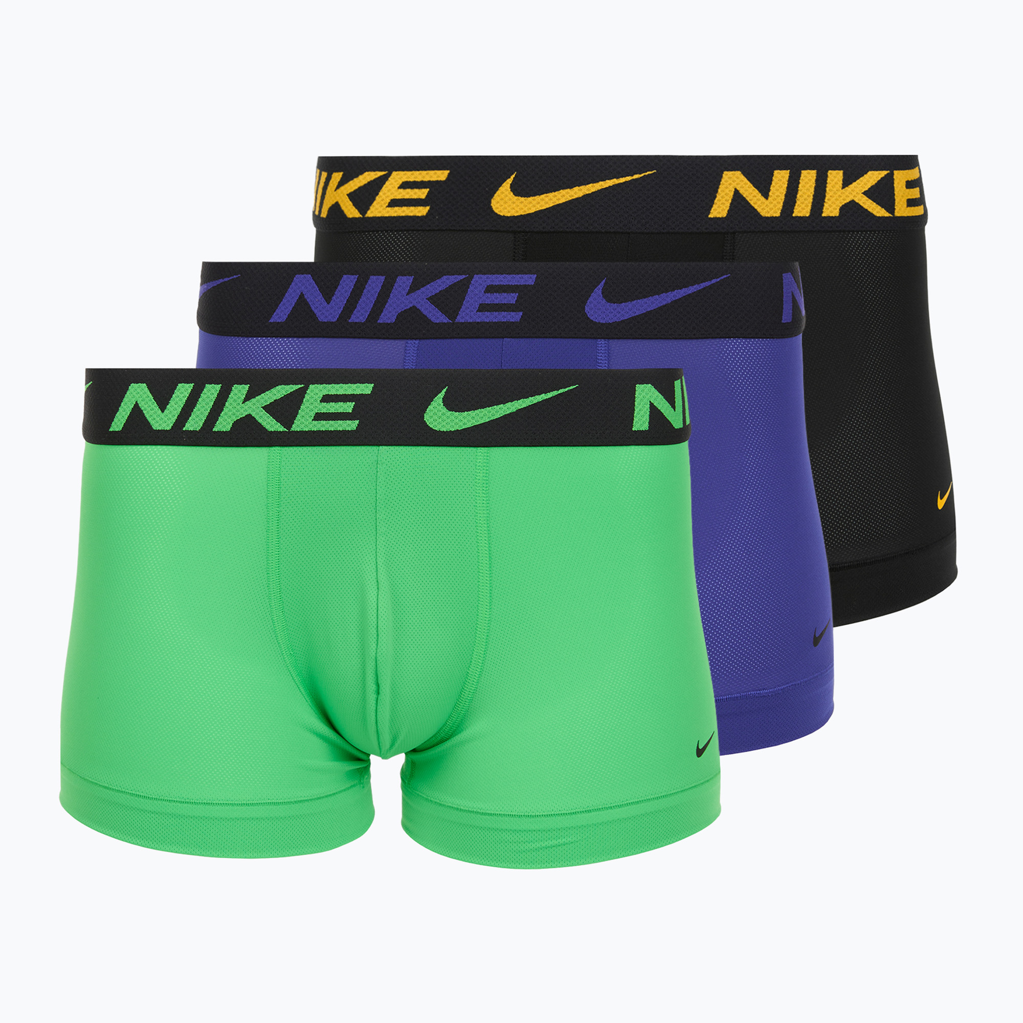 Bokserki męskie Nike Dri-FIT Cotton Trunk 3 pary deep night/university gold/green shock