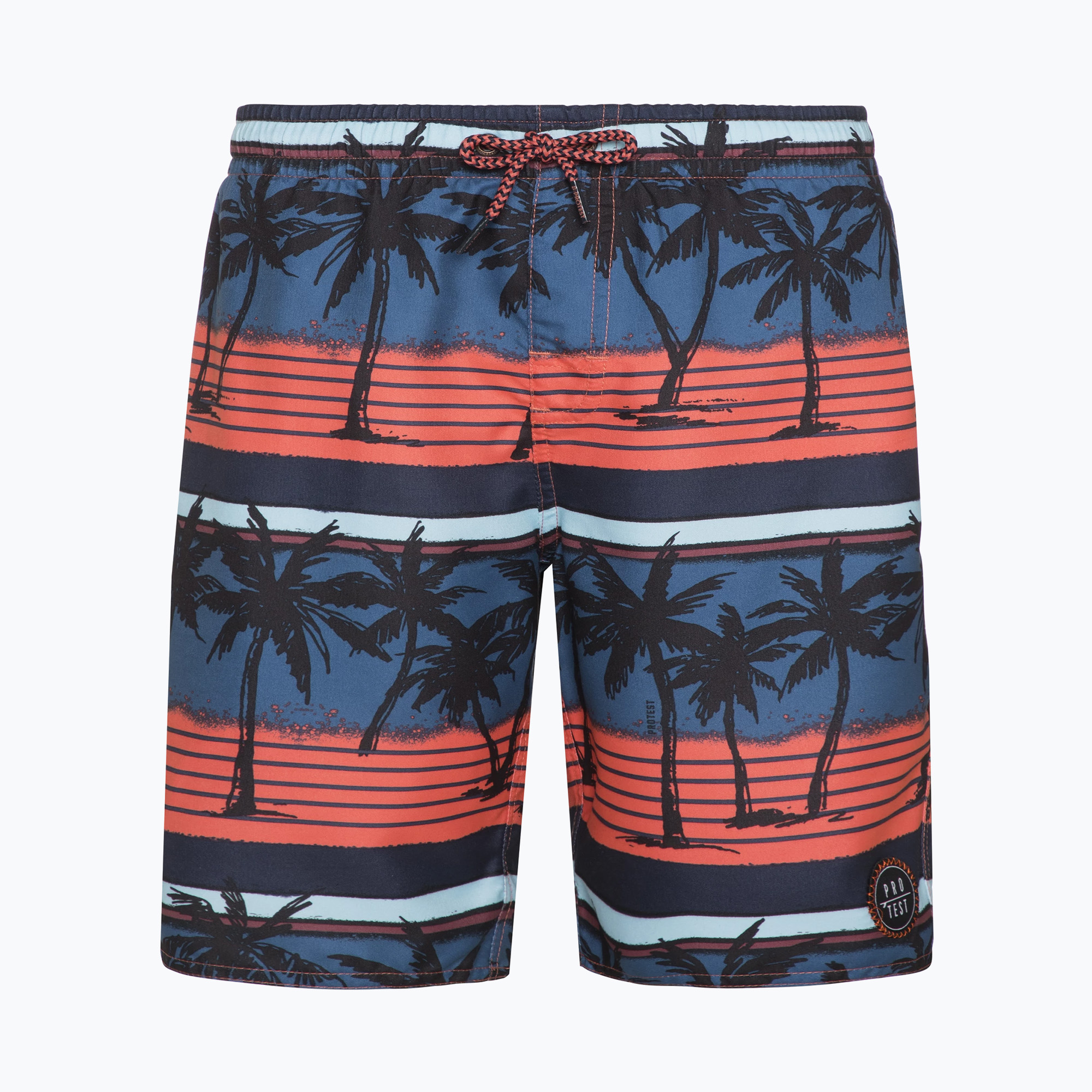 Детски протест Prtmaurits тъмносини и оранжеви къси панталони за плуване P2810421