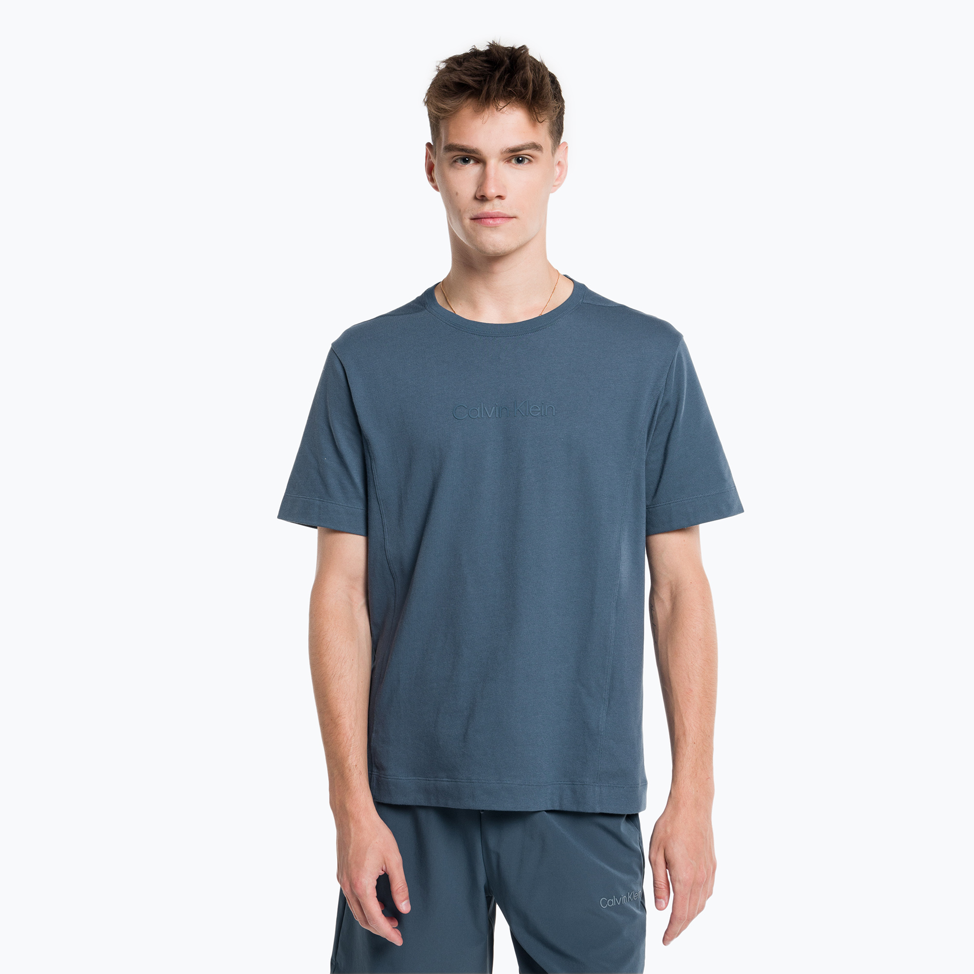Tricou Calvin Klein pentru bărbați Calvin Klein albastru creion (00GMS3K108DBZ)