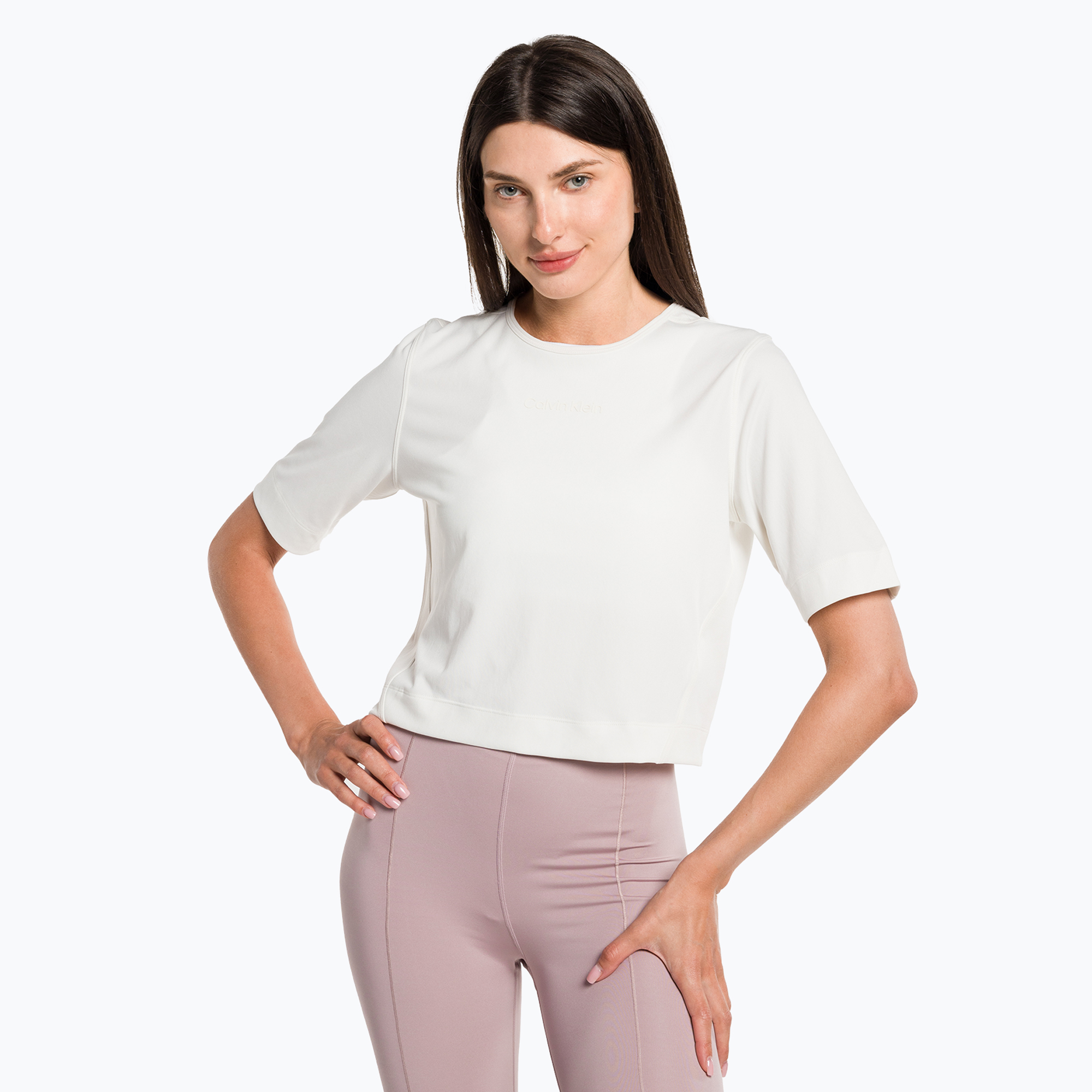 Dámske tričko Calvin Klein Knit white semiš (00GWS3K108YBI)