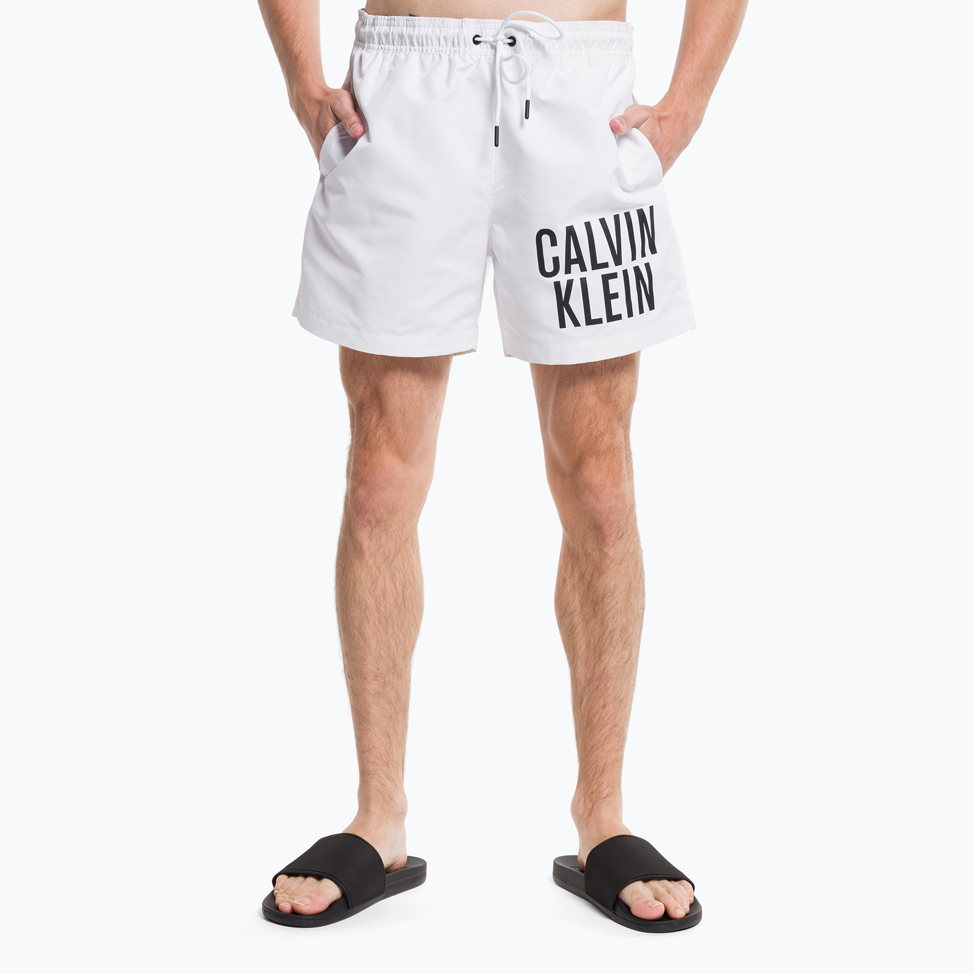 Szorty kąpielowe męskie Calvin Klein Medium Drawstring white 