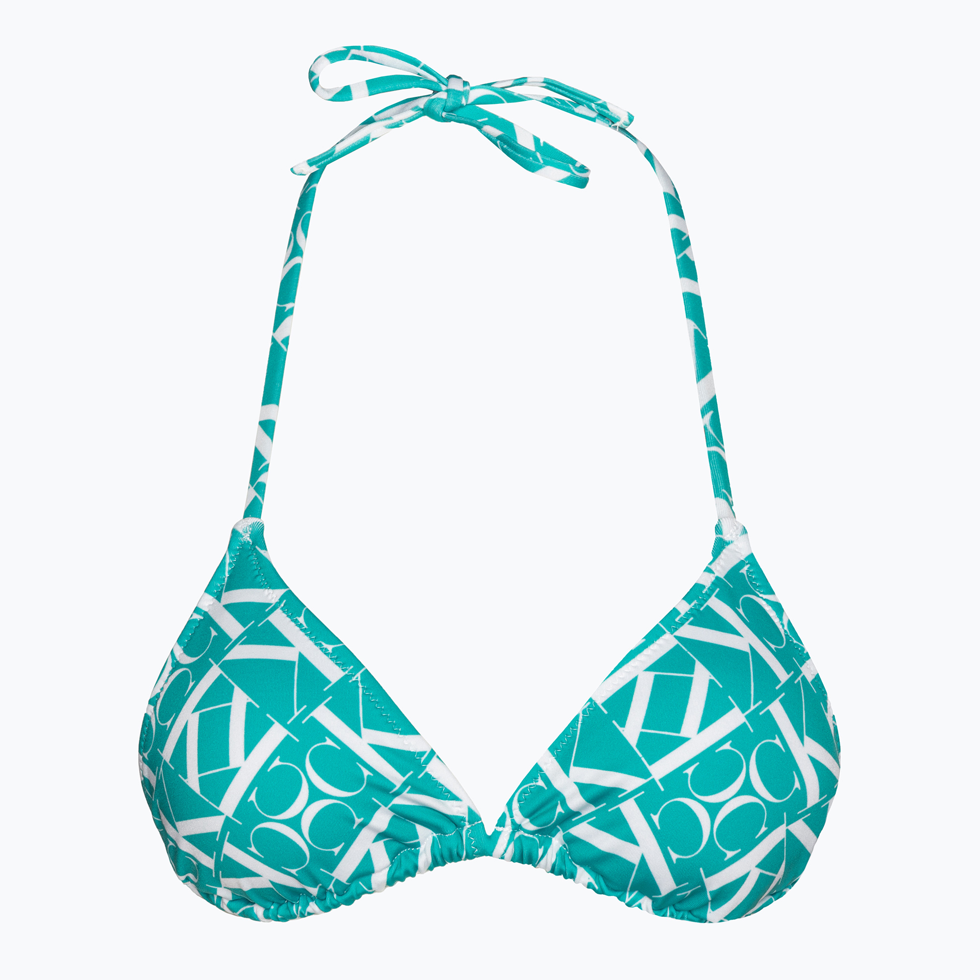 Calvin Klein Triangle-RP Print modrý vrchný diel plaviek s monogramom (Triangle-RP Print KW0KW024830G1)