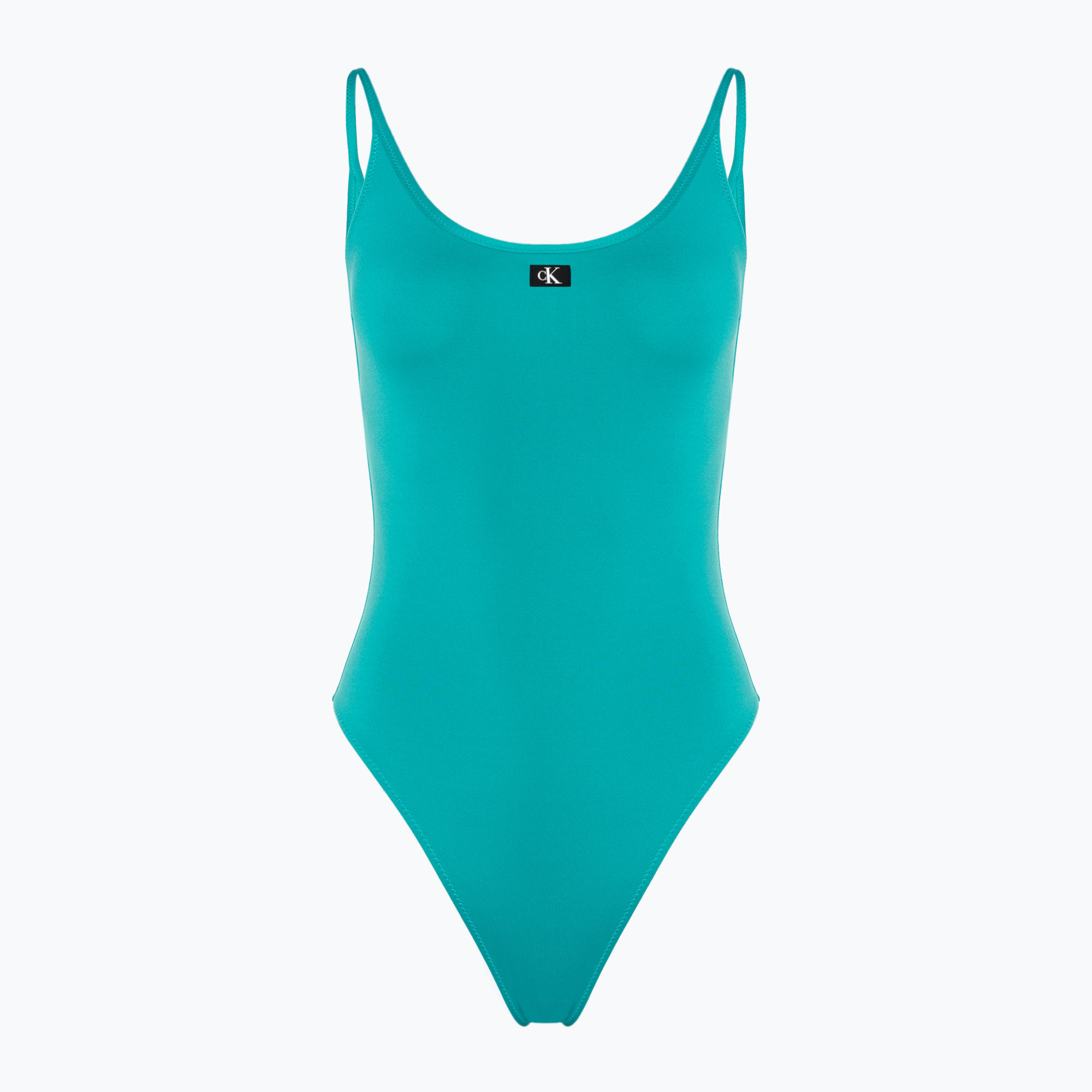 Dámske jednodielne plavky Calvin Klein Scoop One Piece blue ocean (Scoop One Piece KW0KW02341D09)