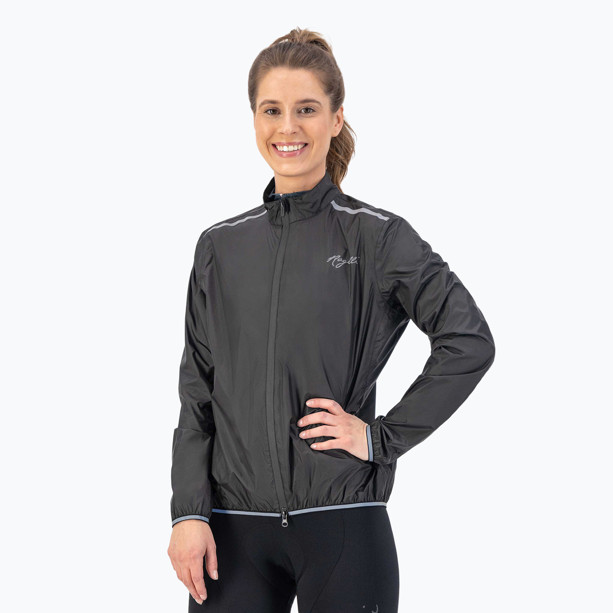 Dámska cyklistická bunda Rogelli Essential Waterproof black (Essential Waterproof ROG351700)