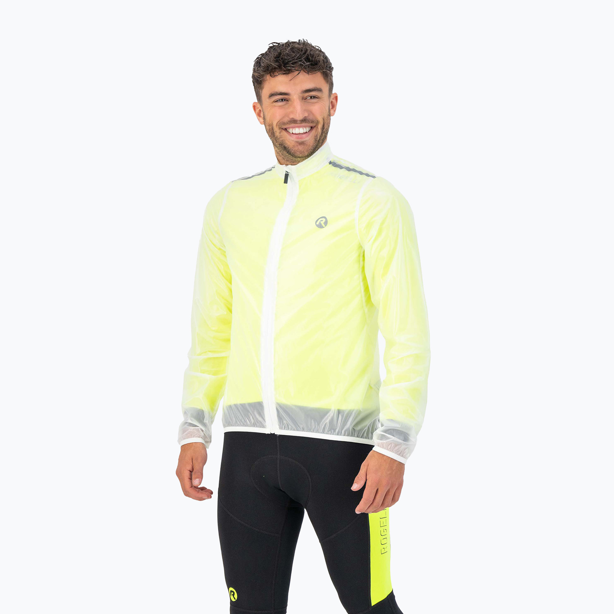 Rogelli Emergency men's cycling jacket white (L)