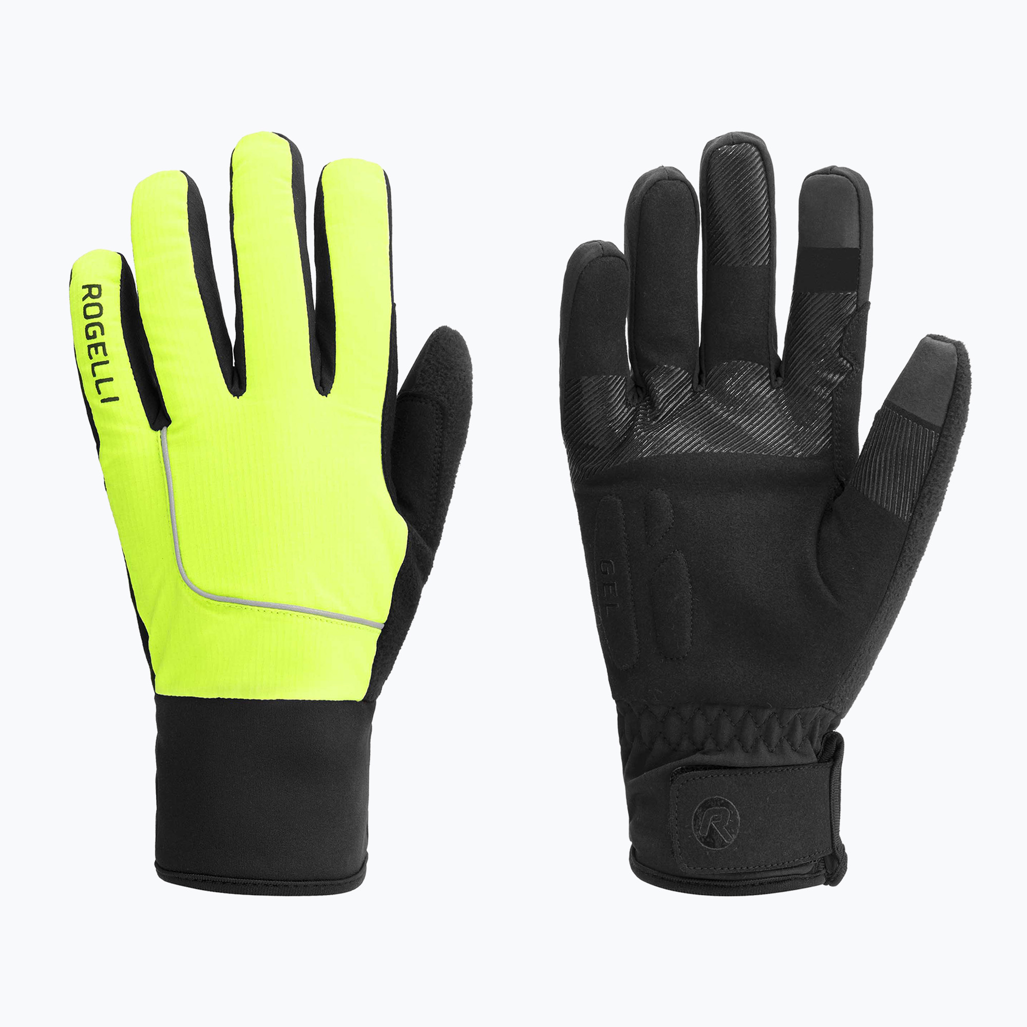 Мъжки ръкавици за колоездене Rogelli Essential Winter Waterproop fluor yellow