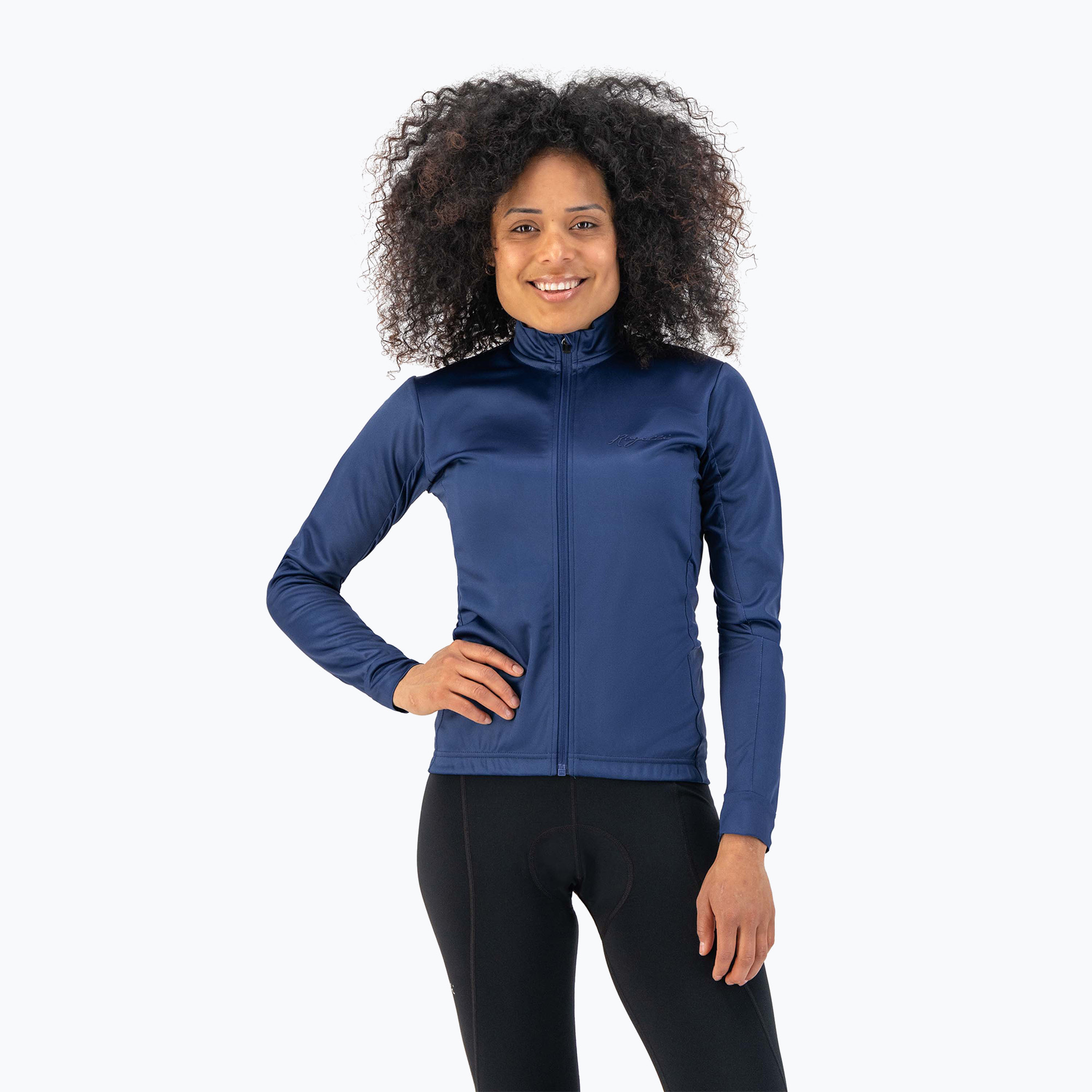 Dámske cyklistické tričko s dlhým rukávom Rogelli Core W navy (Core W ROG351880)