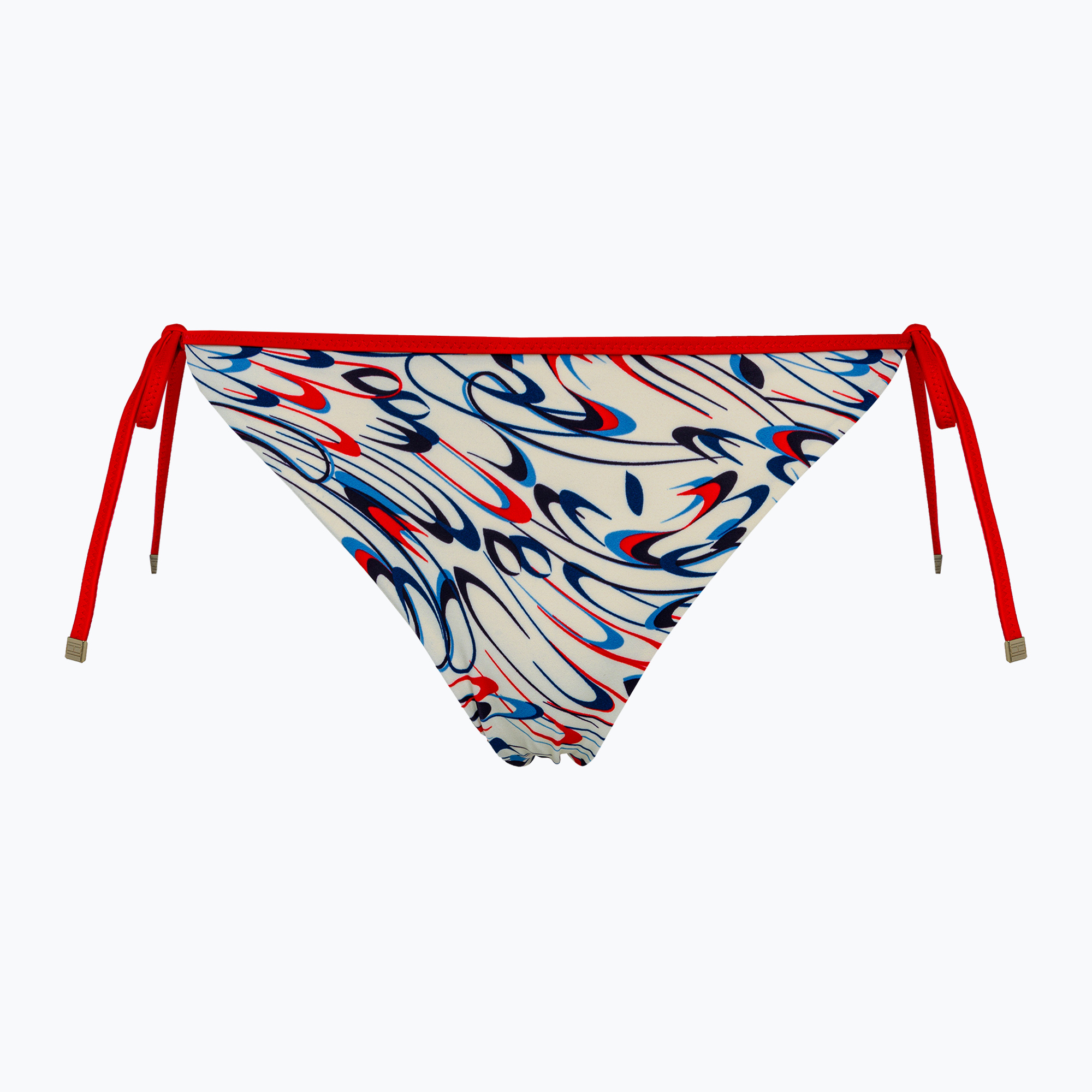 Tommy Hilfiger Cheeky String Swimsuit Bottom Side Tie Print drops motion ecru (S)