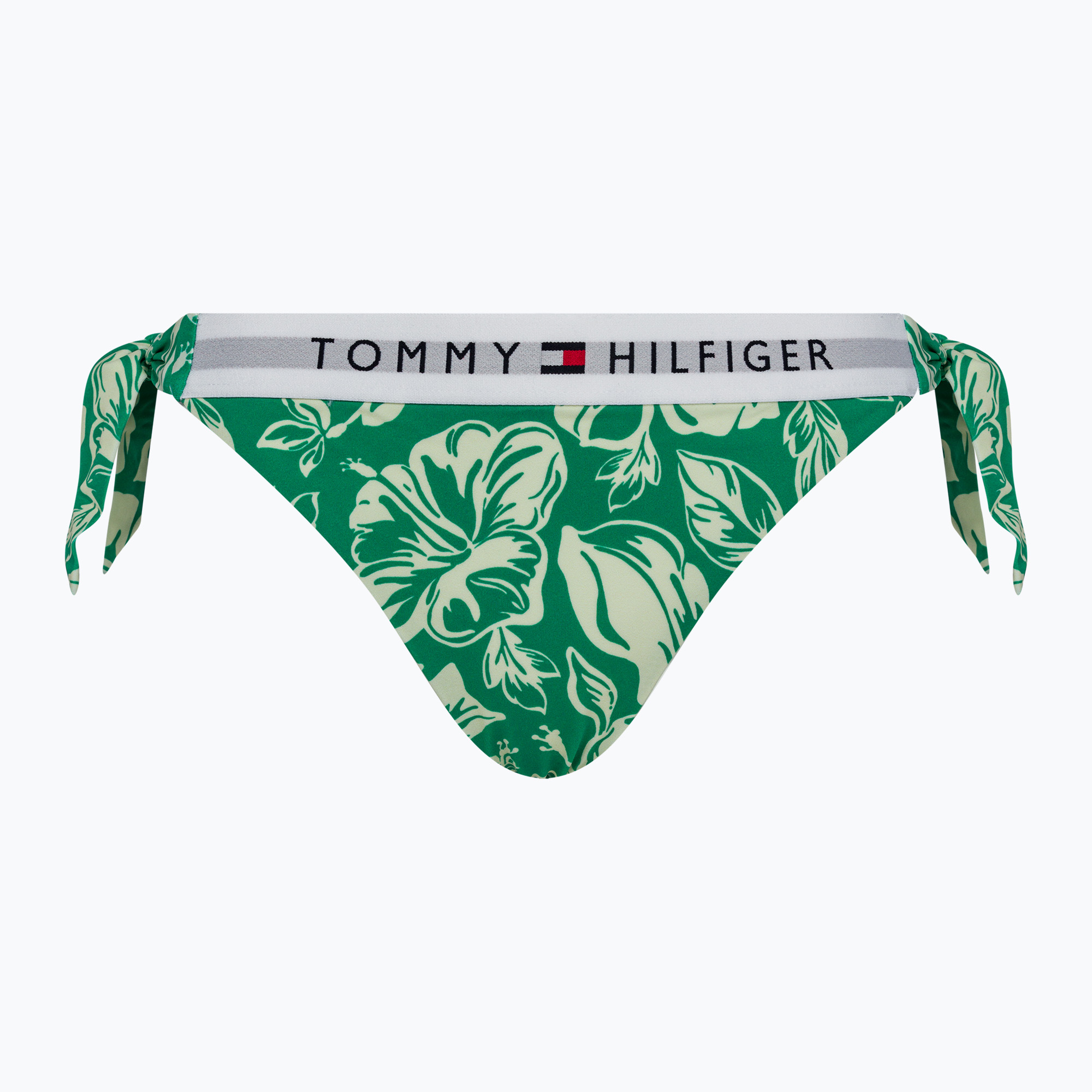 Долнище на бански костюм Tommy Hilfiger Cheeky Side Tie Print vintage tropical olympic green